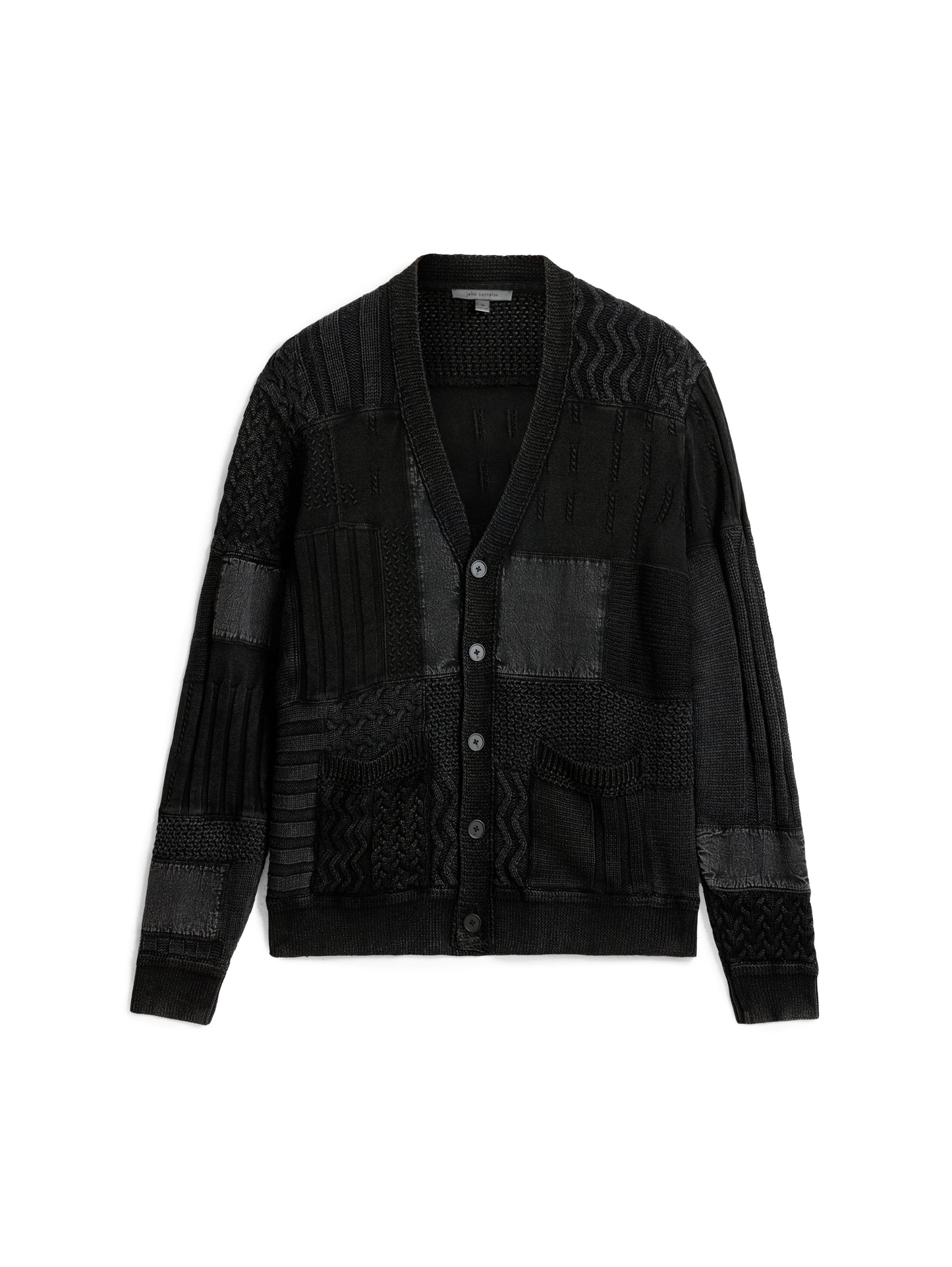 Mixed Textured Patchwork Cardigan