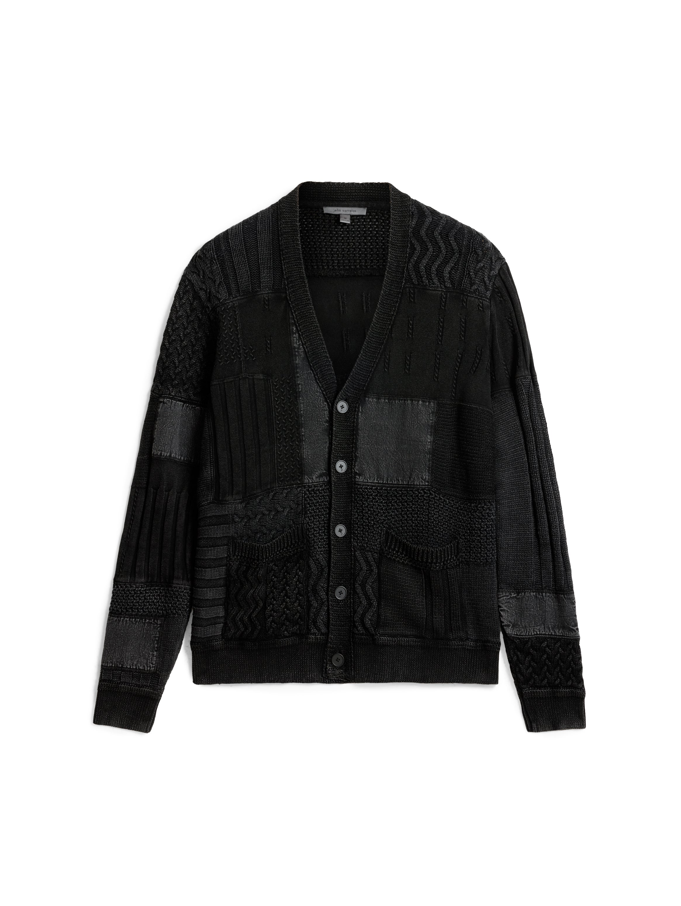 Mixed Textured Patchwork Cardigan