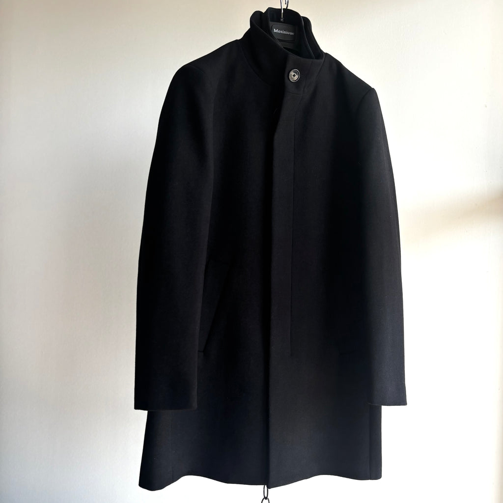 Harvey Classic Wool Coat in Black