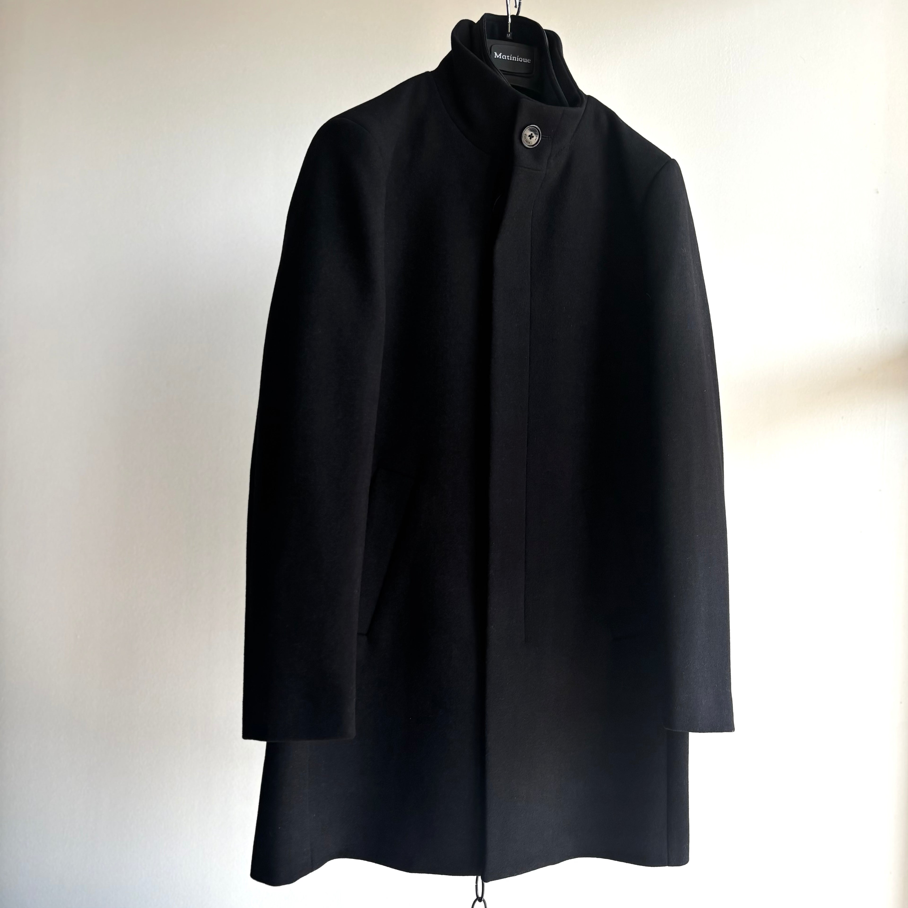 Harvey Classic Wool Coat in Black