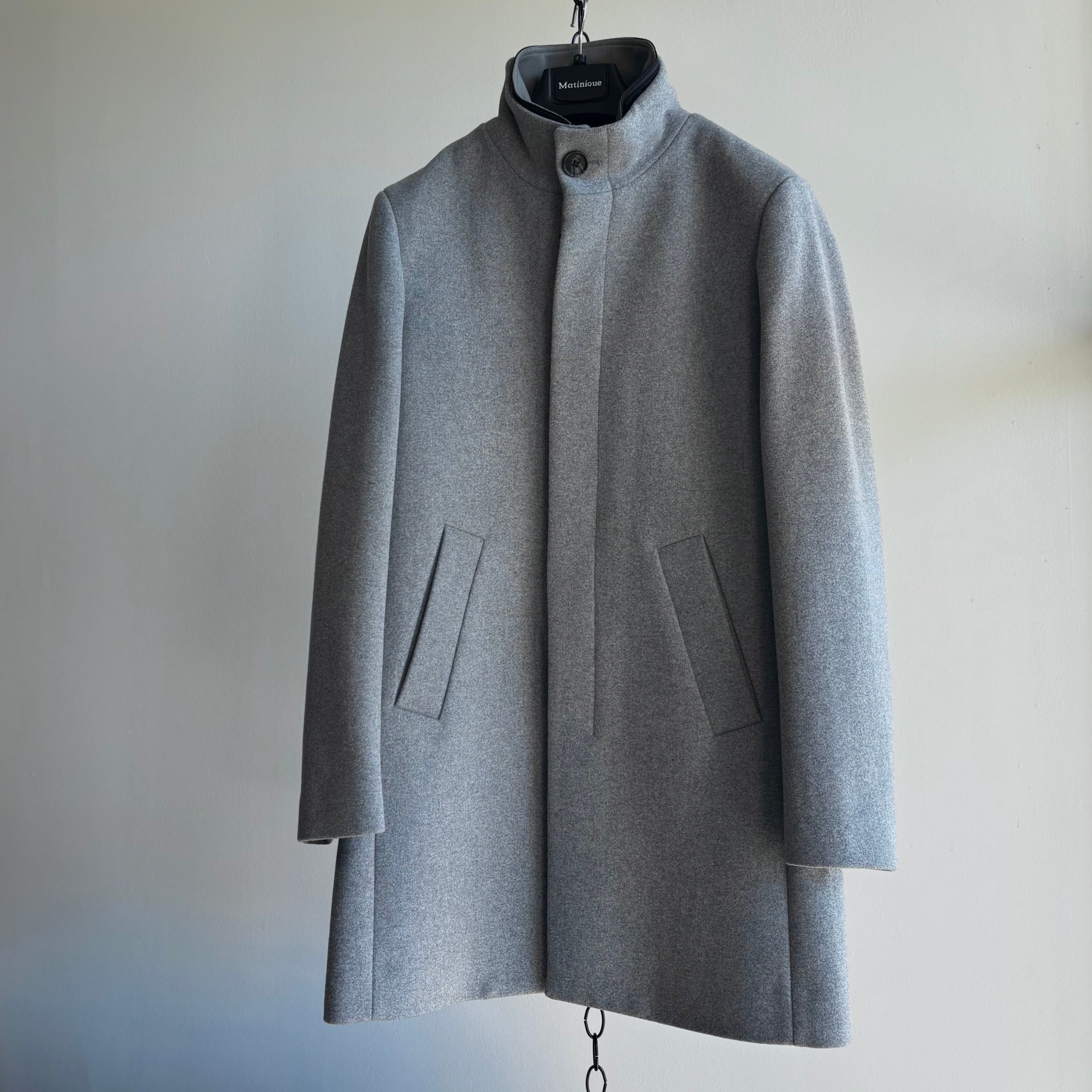 Harvey N Classic Wool Coat in Light Grey
