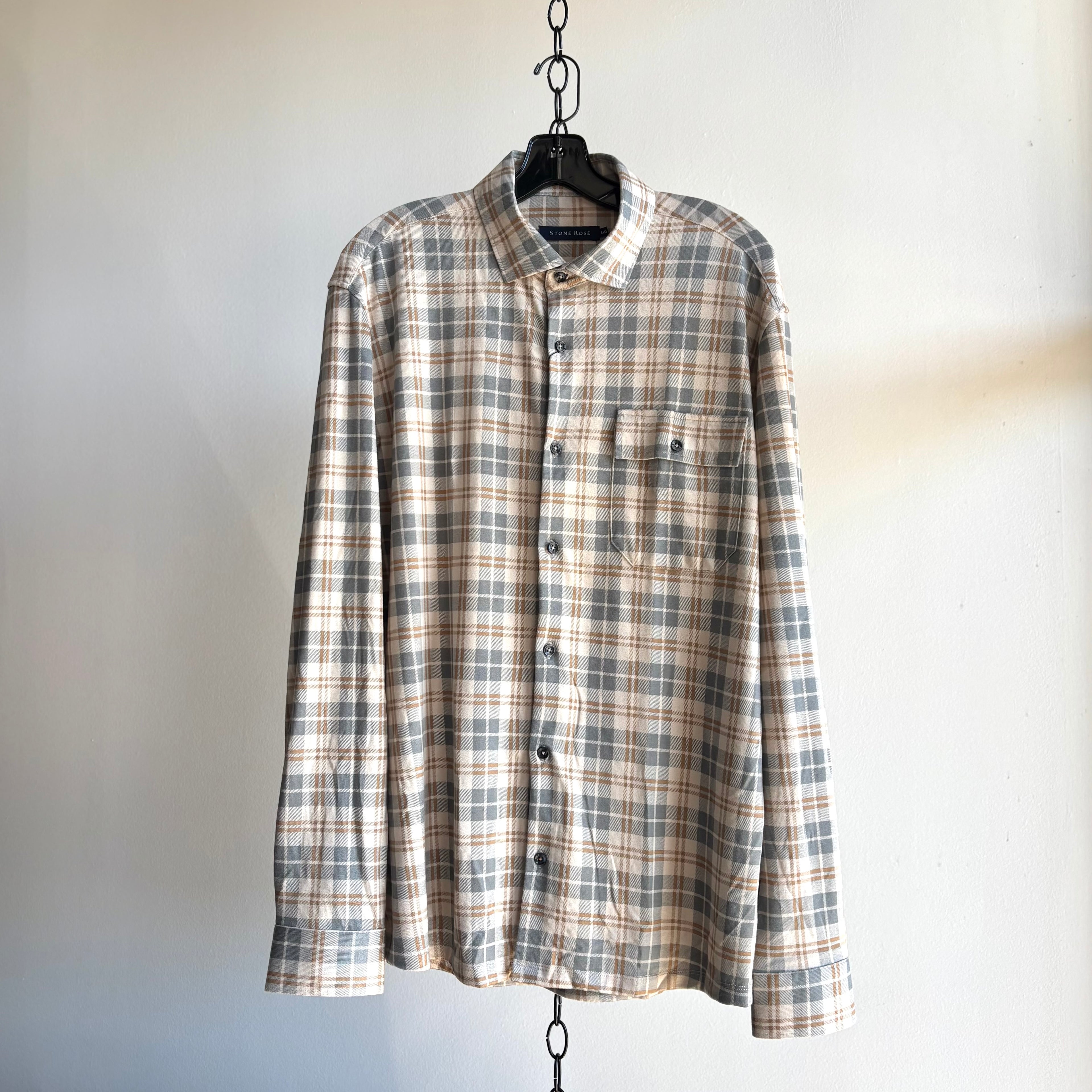 Long Sleeve Knit in Printed Check