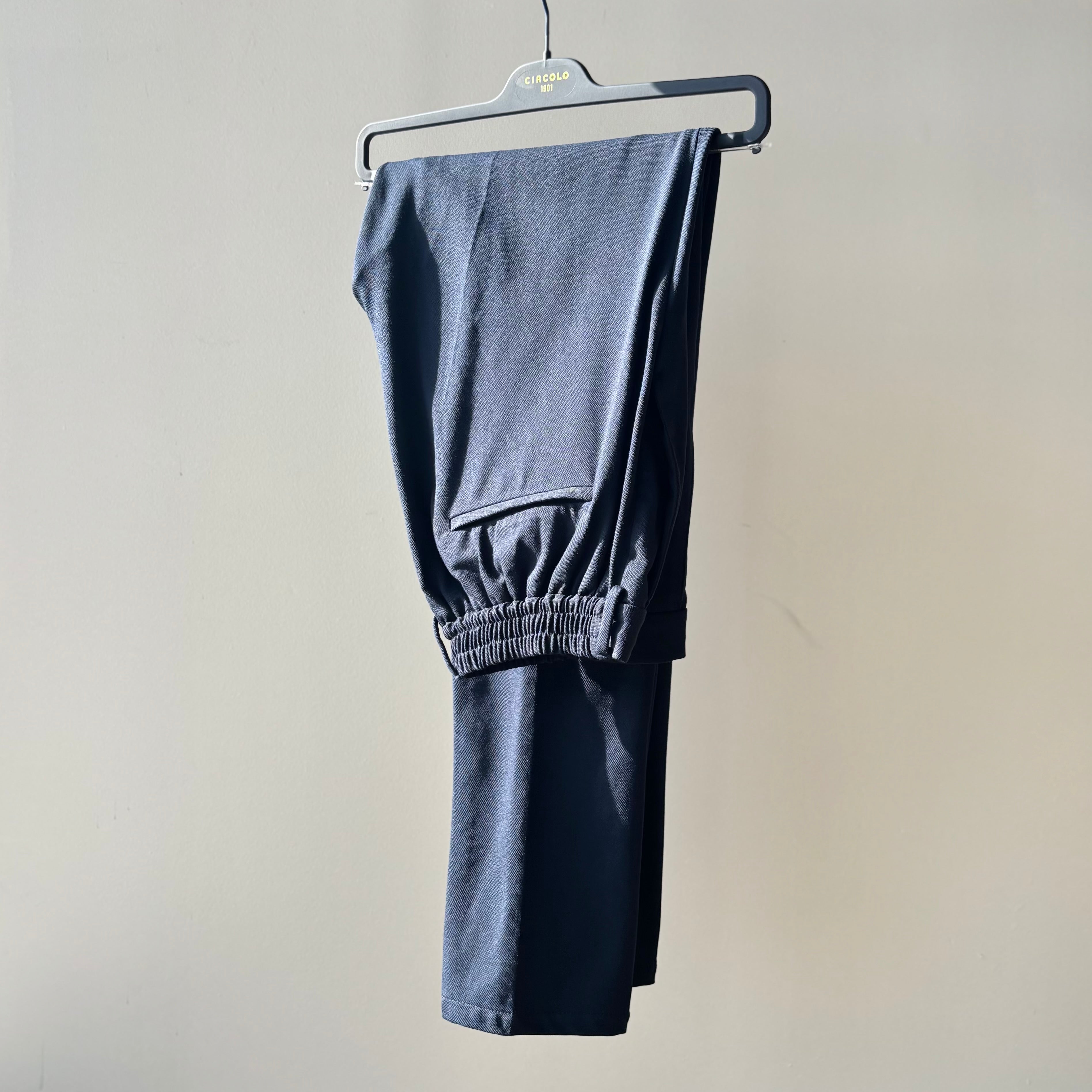 Piquet Stretch Trousers in Navy