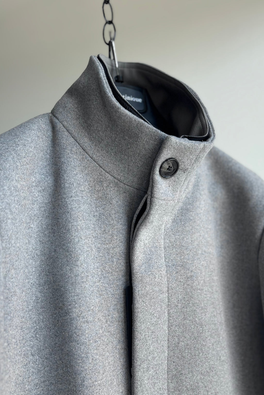 Harvey N Classic Wool Coat in Light Grey
