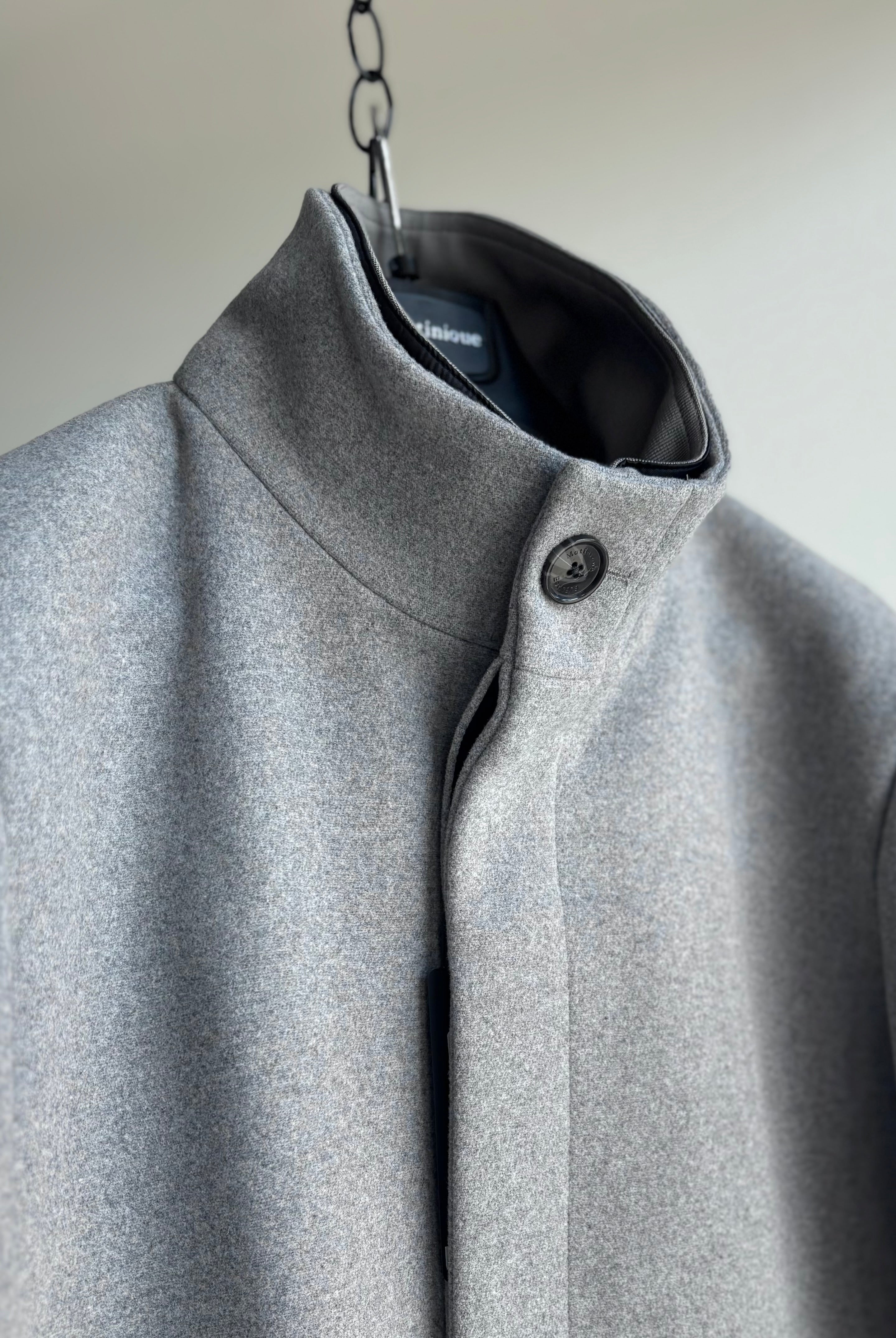 Harvey N Classic Wool Coat in Light Grey