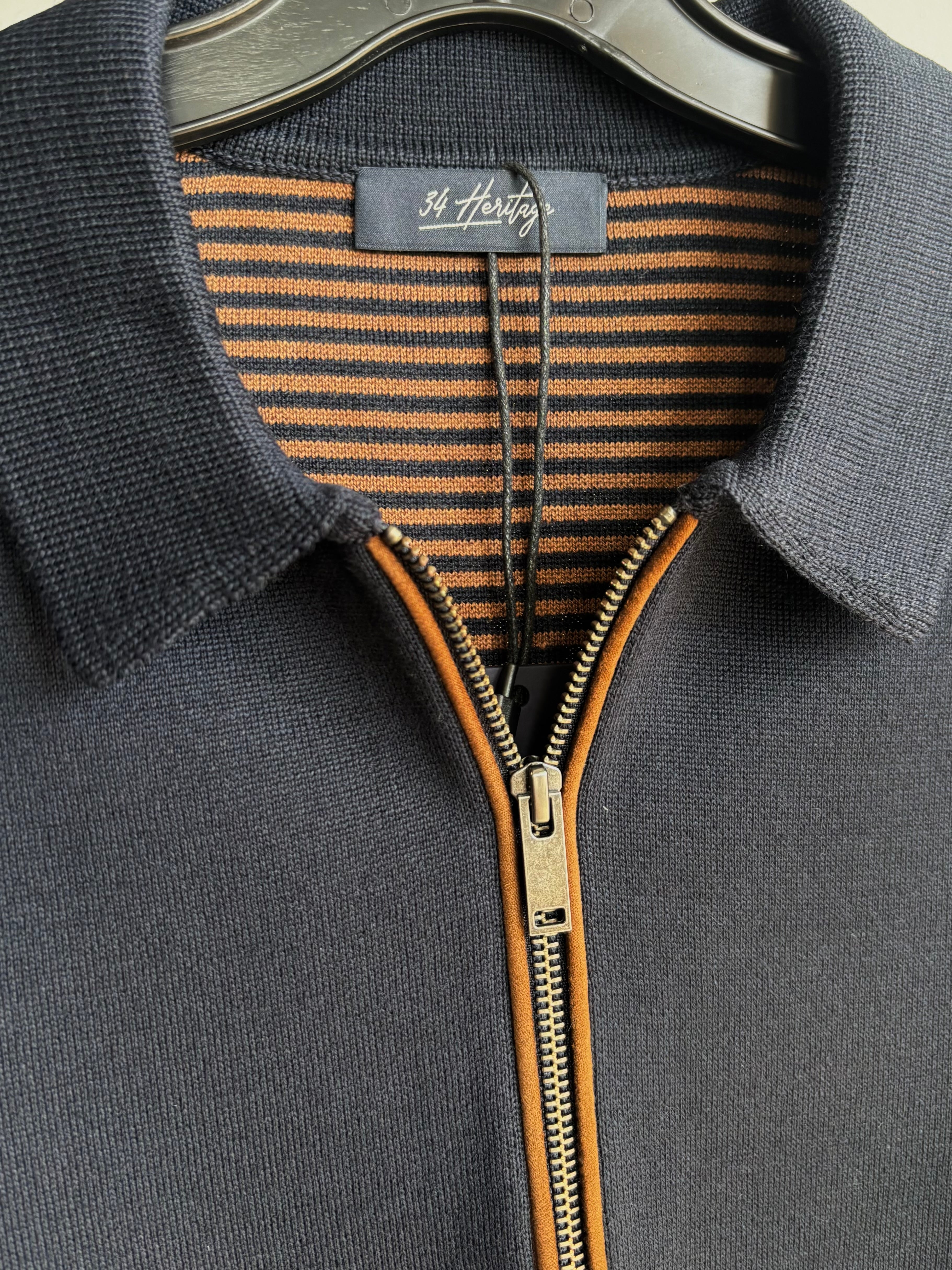 Zip Up Cardigan in Navy