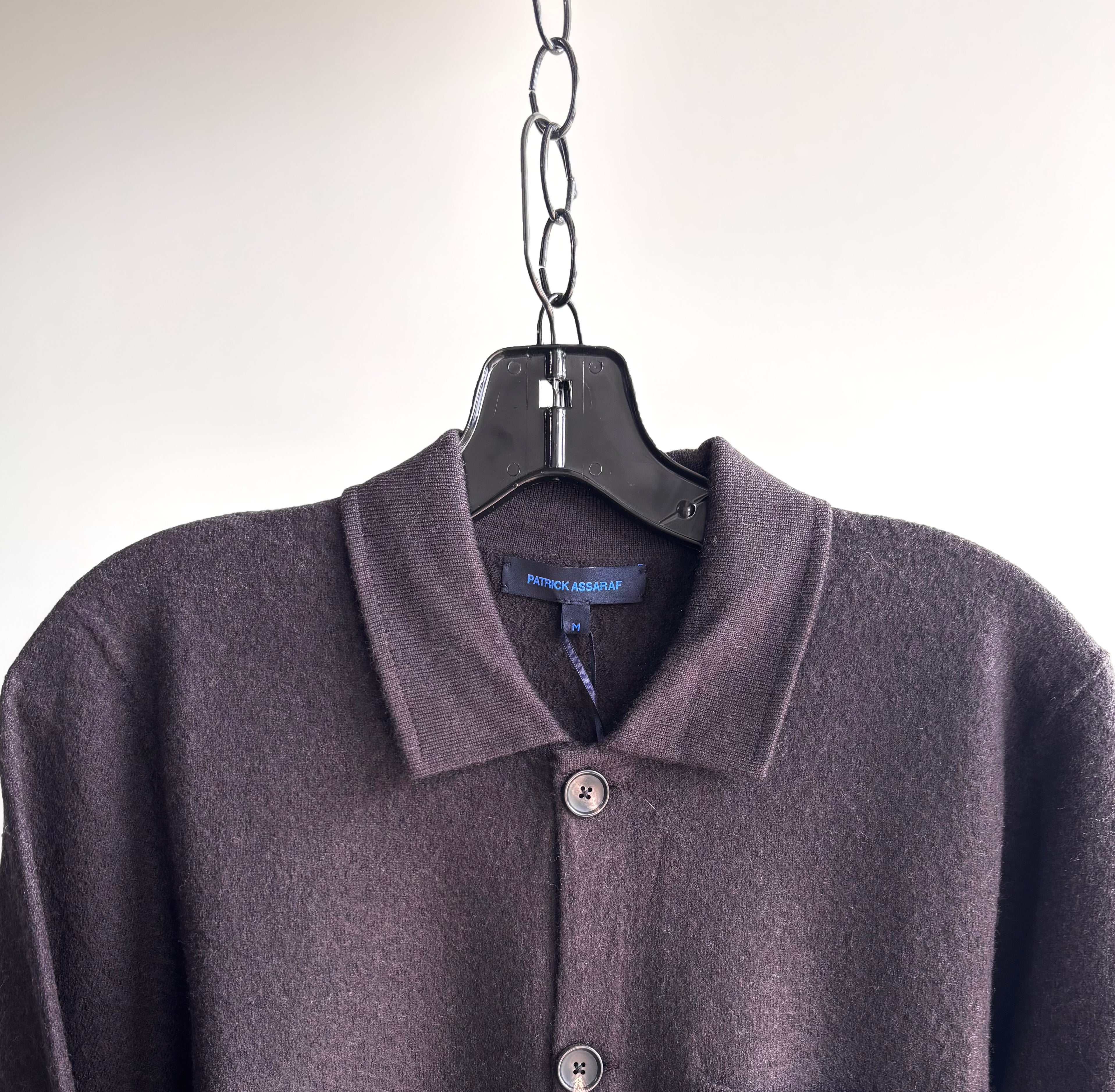Merino Boiled Wool Button Jacket in Brownie