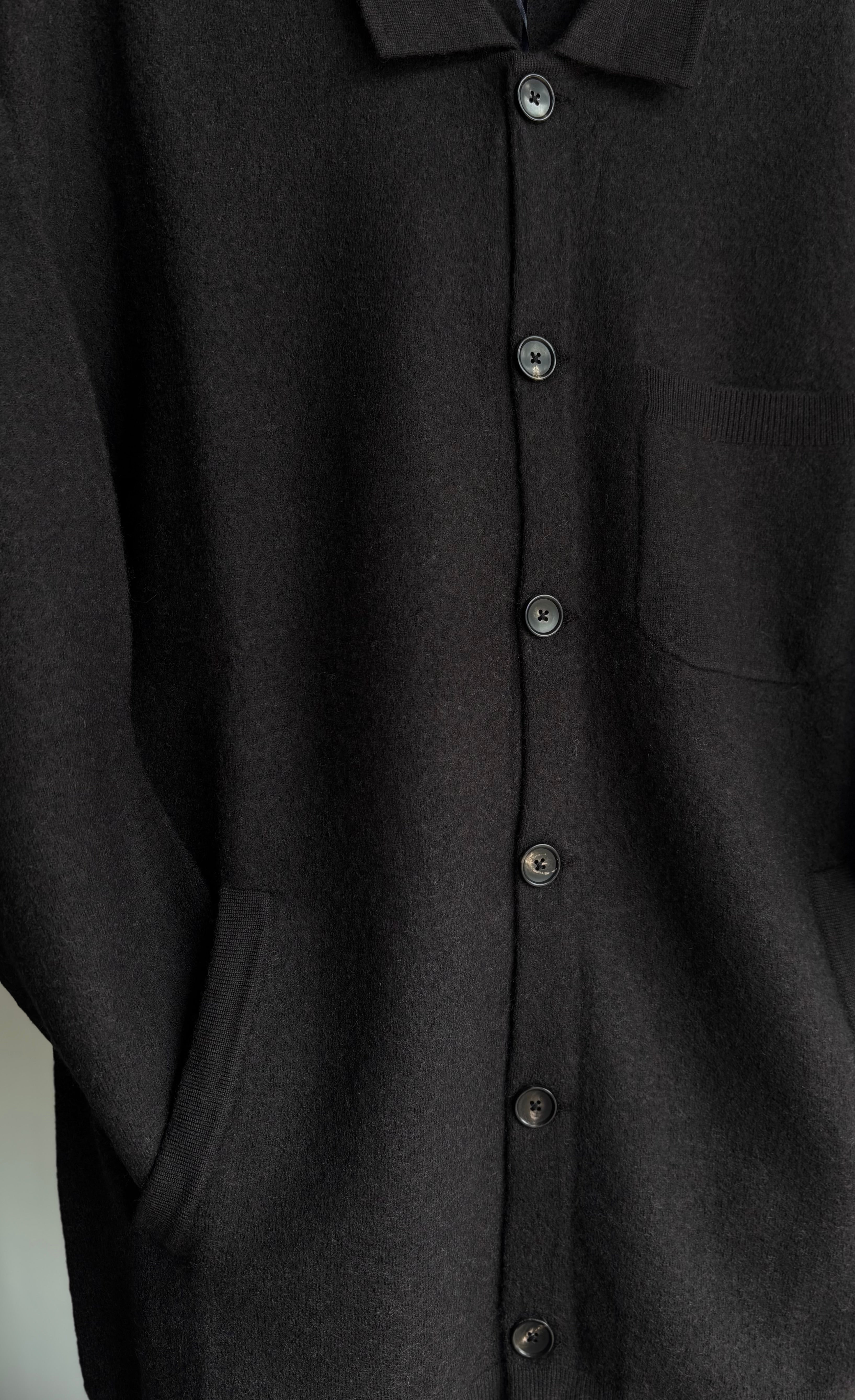 Merino Boiled Wool Button Jacket in Brownie