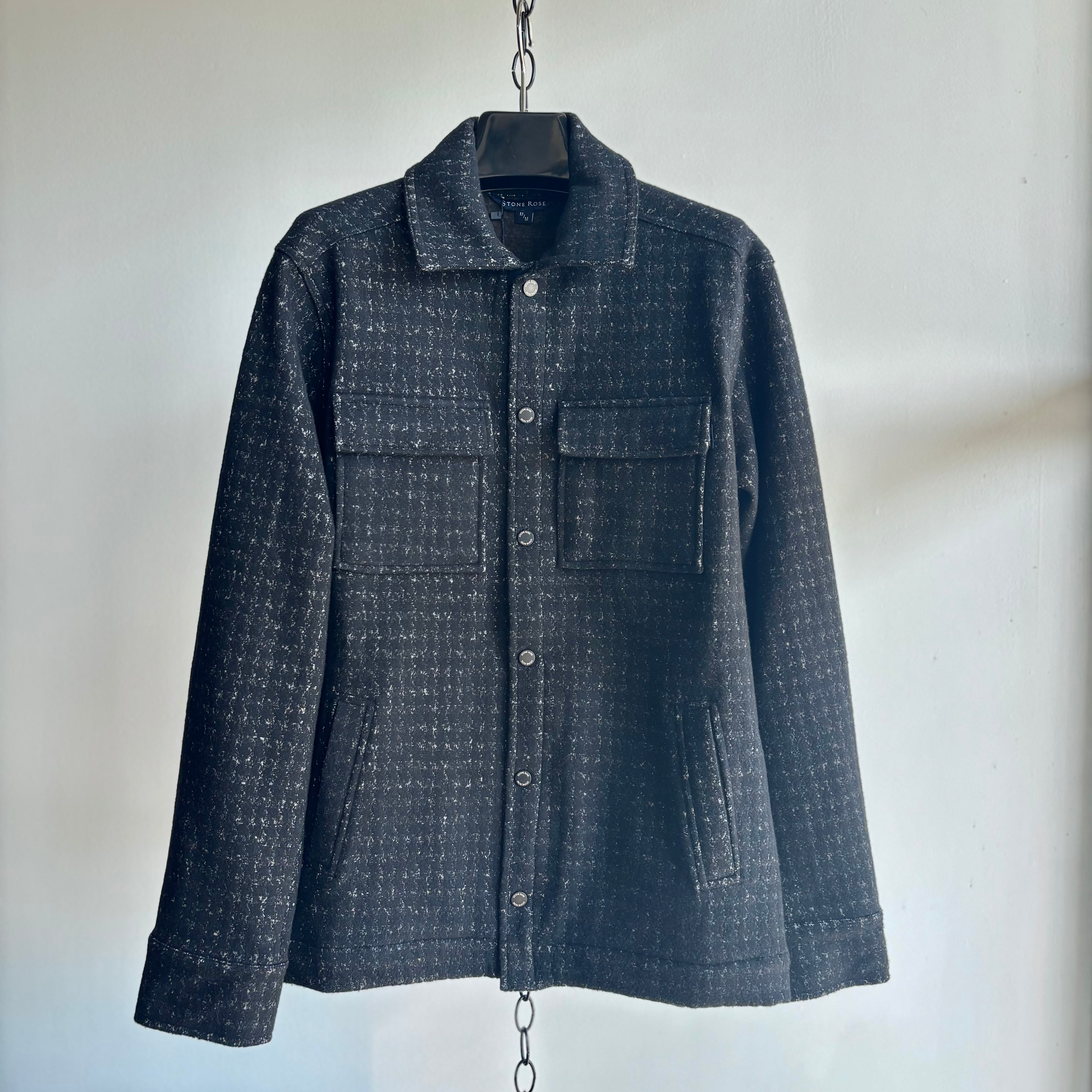 Knit Jacket in Melange Houndstooth