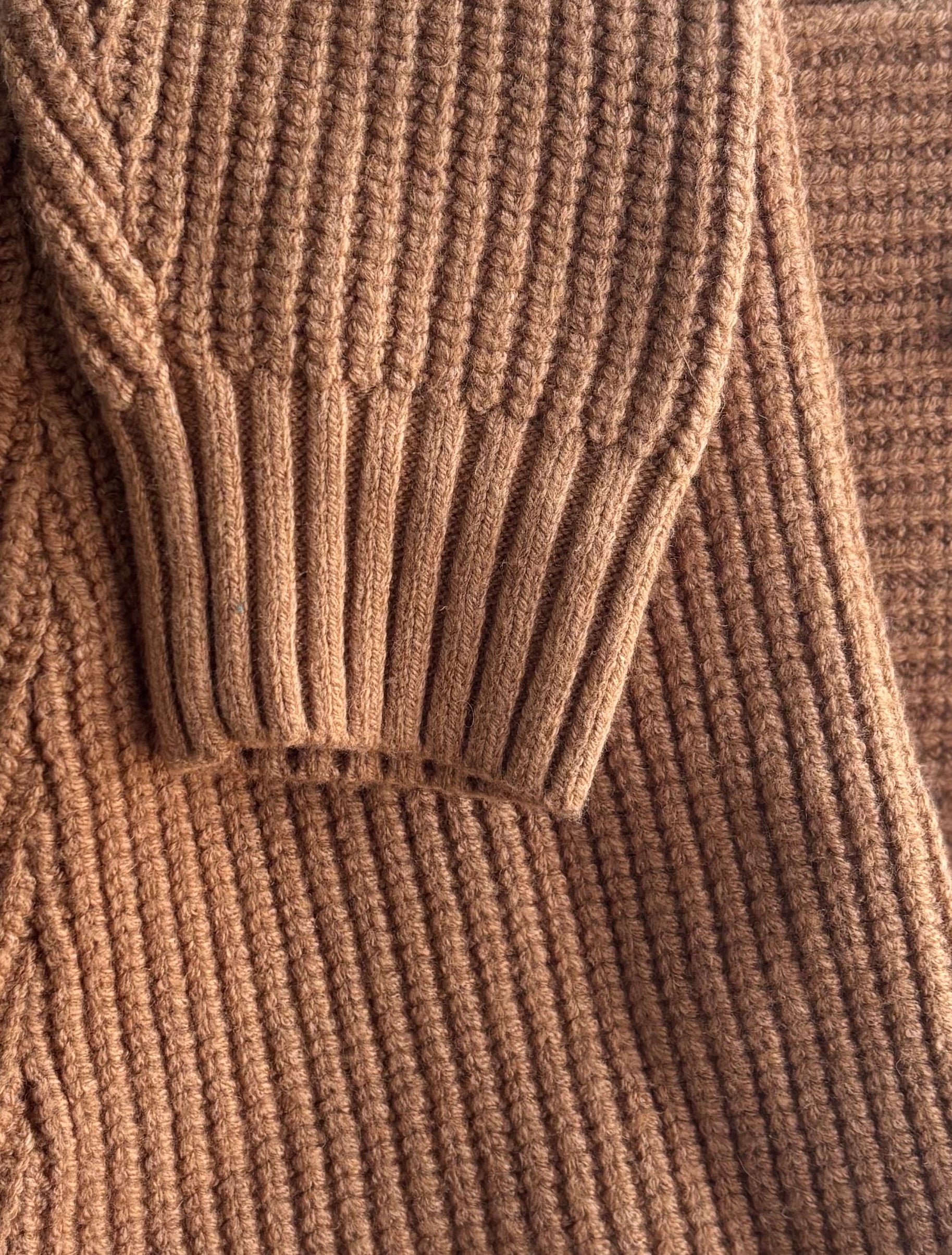 Knitted LS Polo in Beige