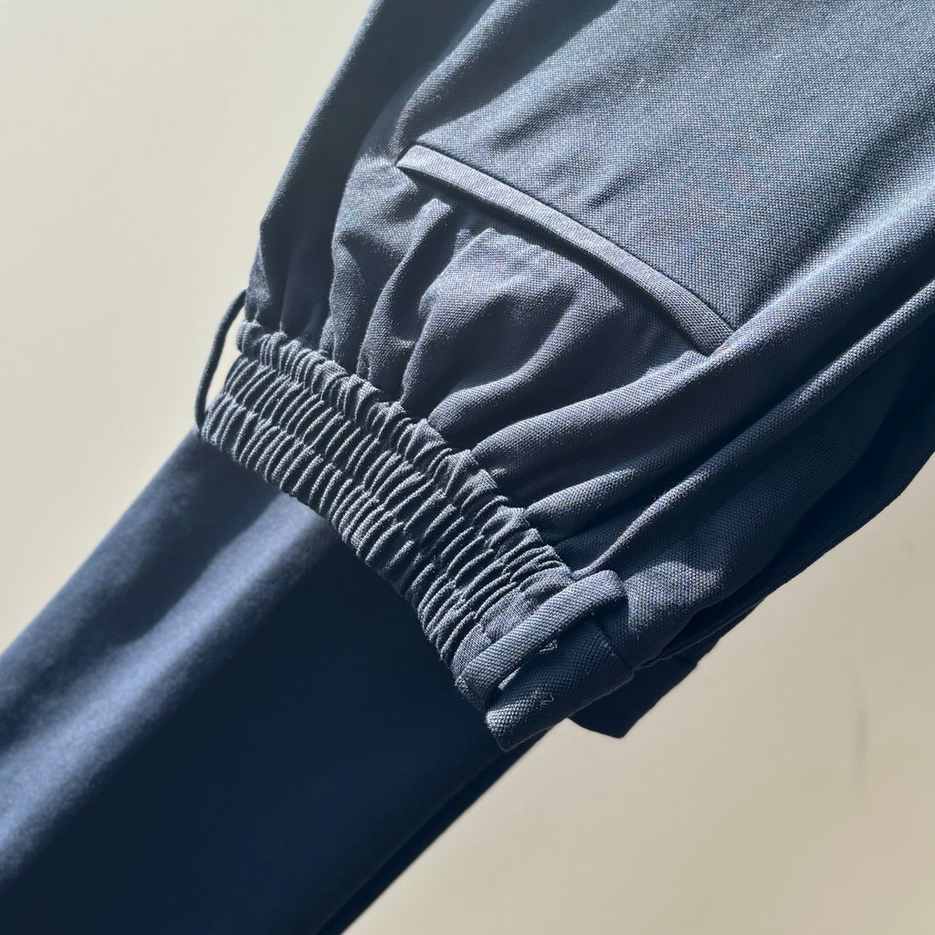 Piquet Stretch Trousers in Navy