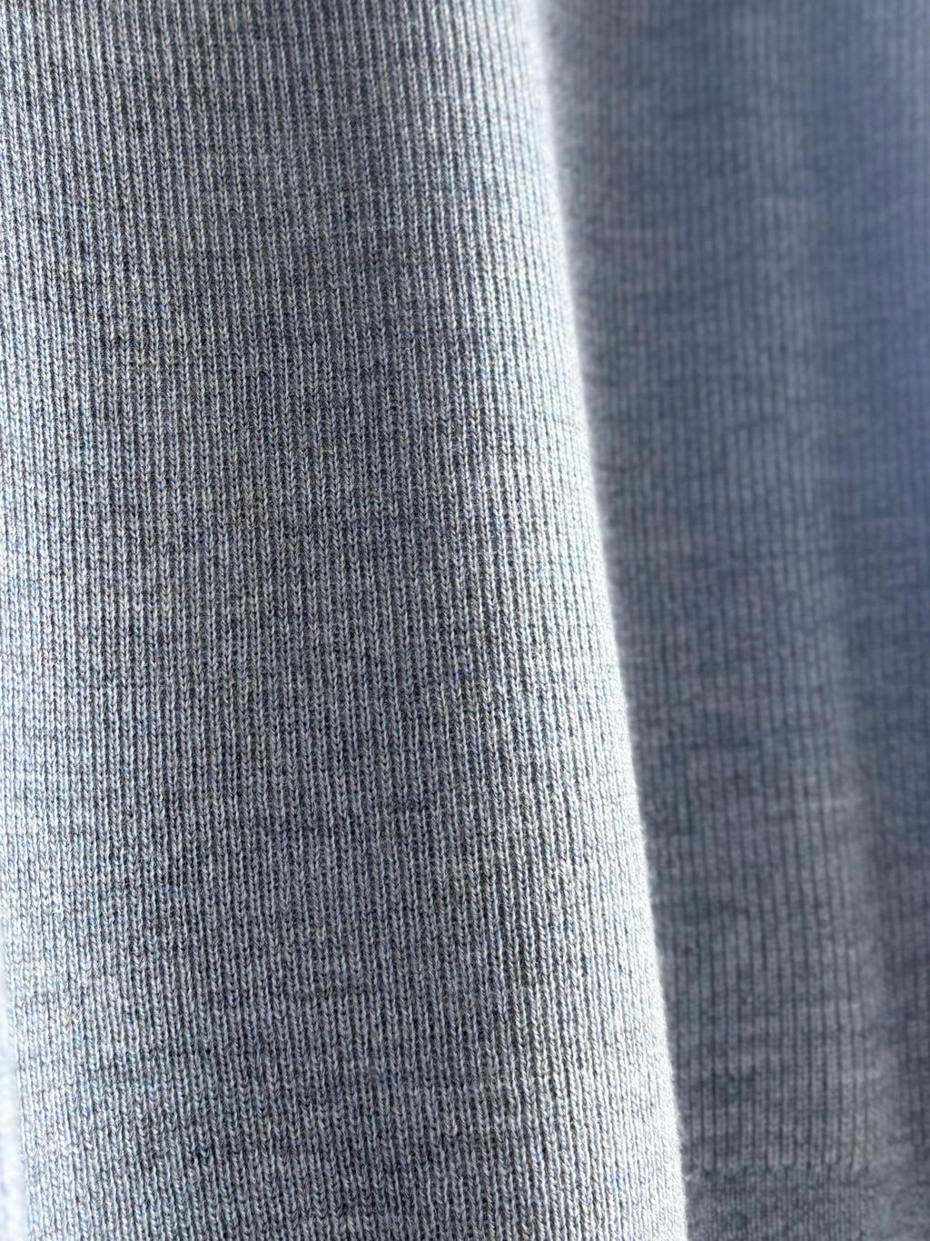 Merino Wool Ribbed Crewneck in  Light Blue