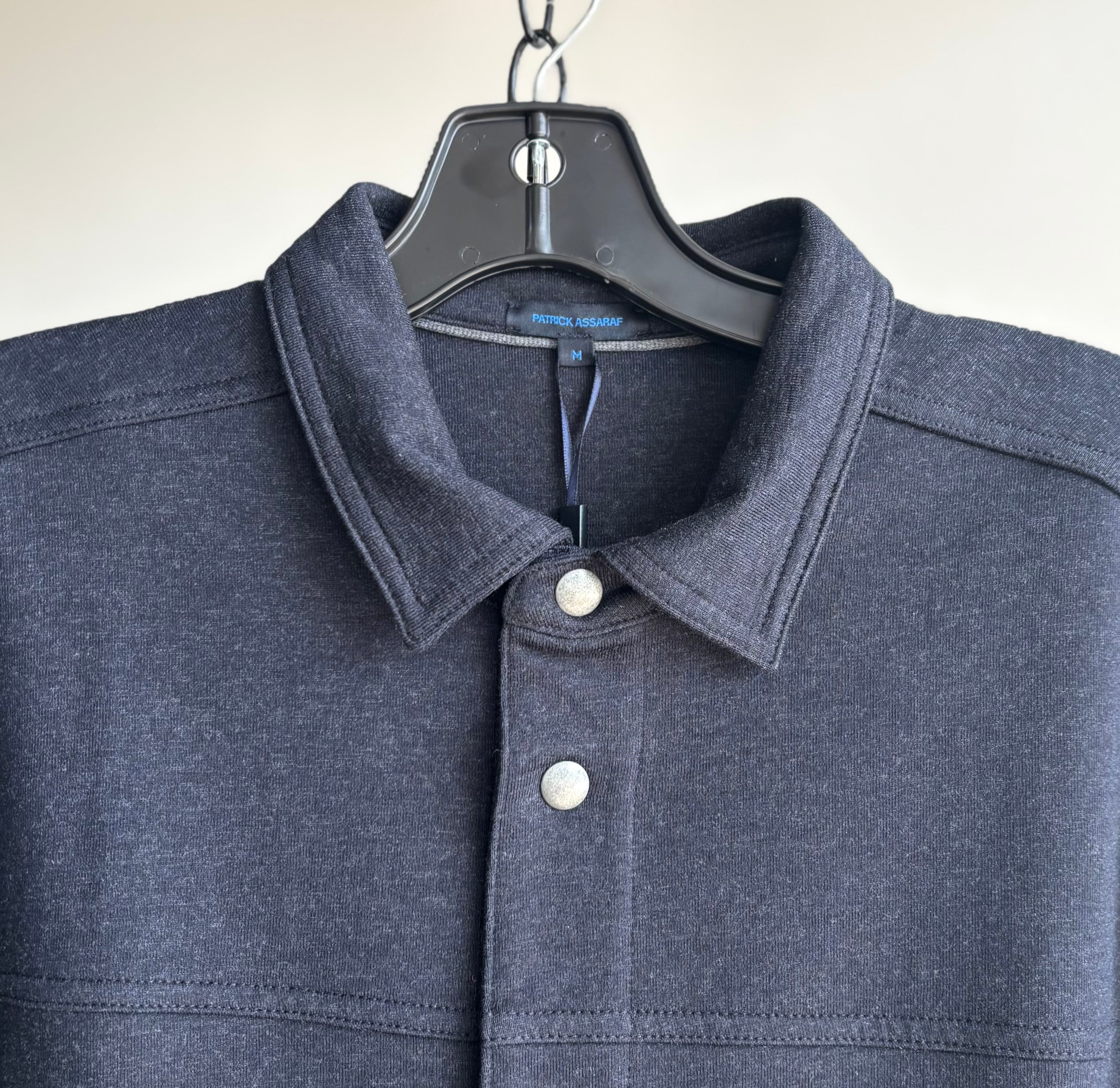 Pima Cotton Stretch Overdye Snap Front Shirt in Asteroid