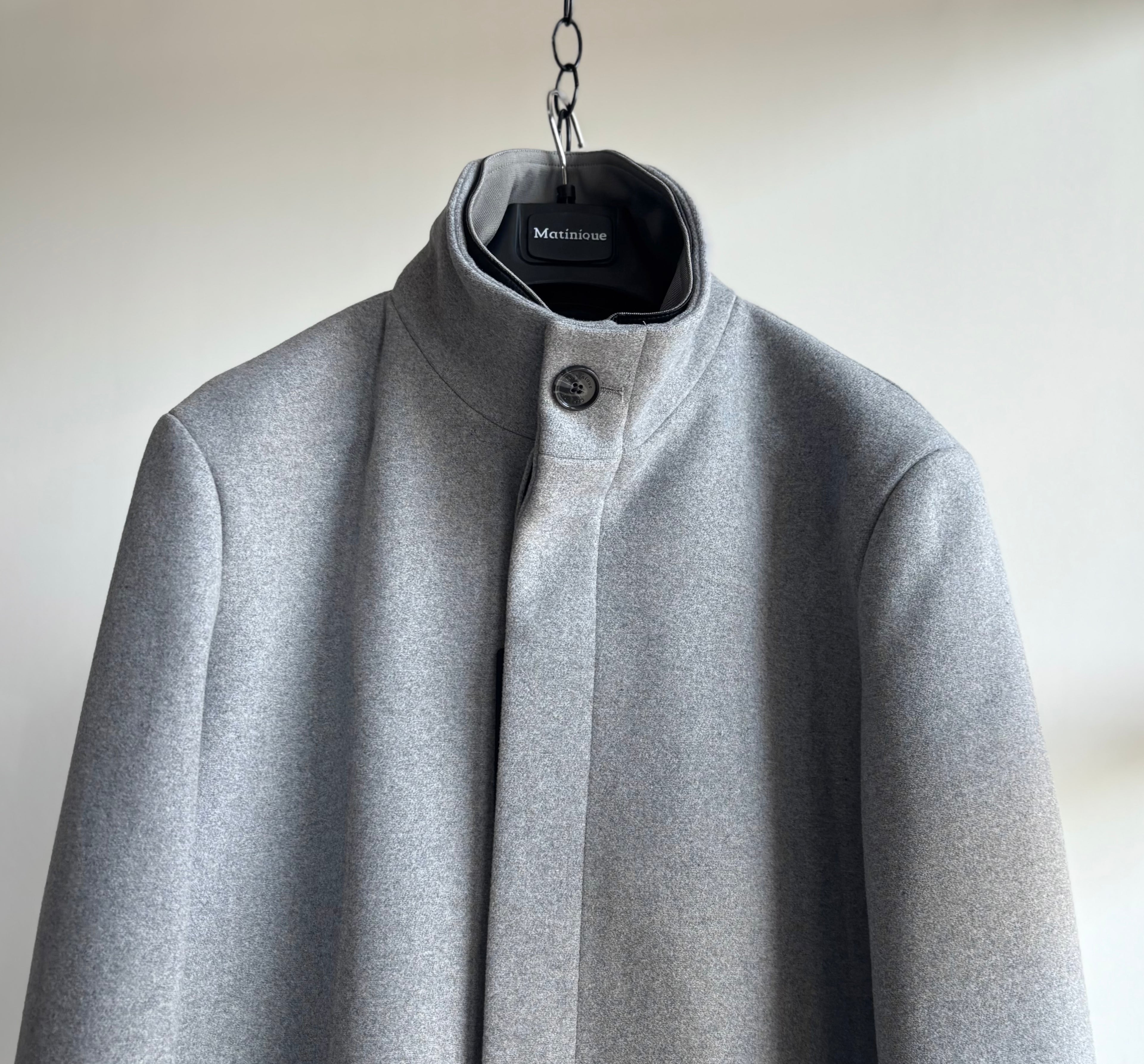 Harvey N Classic Wool Coat in Light Grey