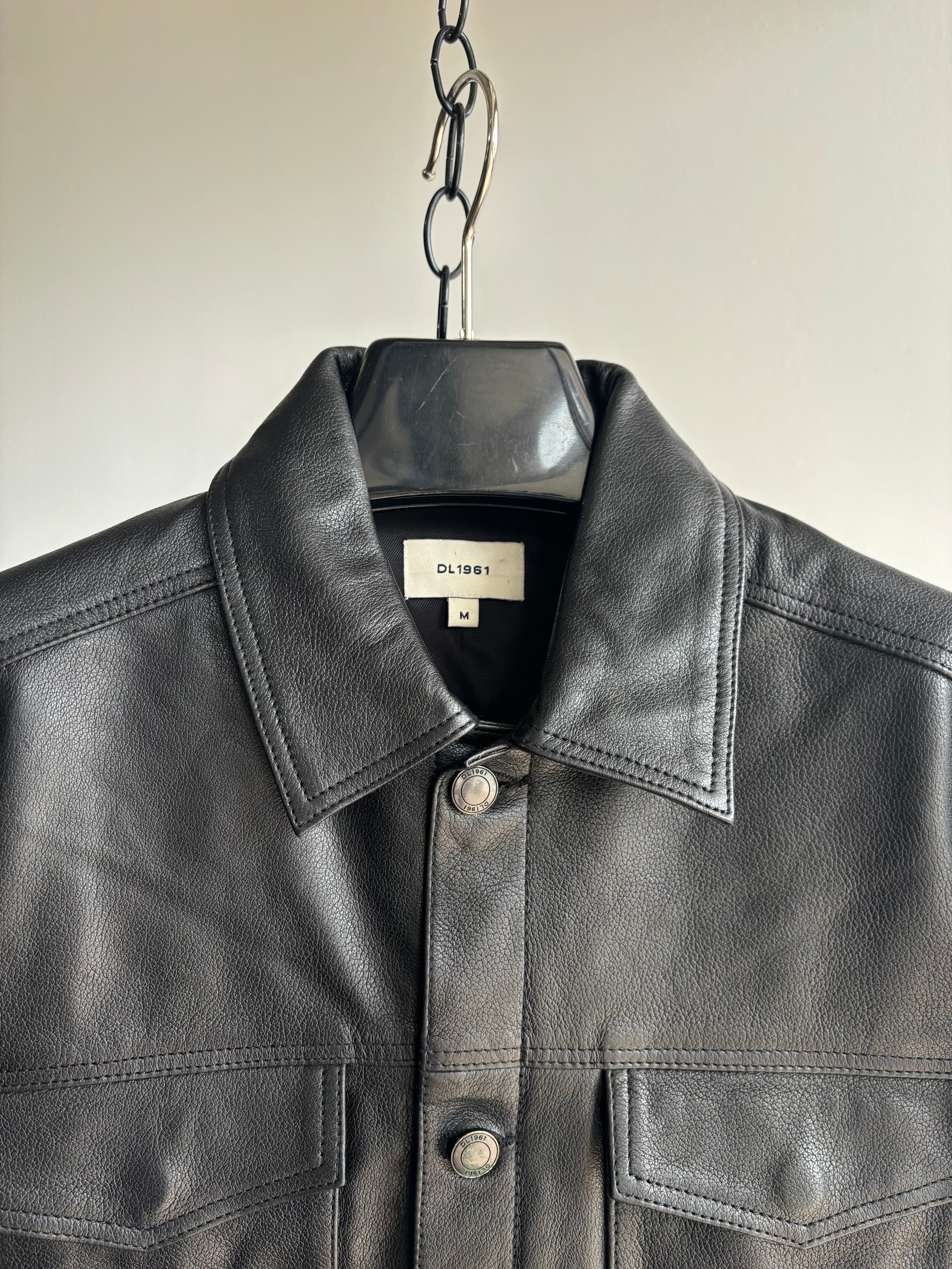 Vaughn Leather Jacket in Obsidian