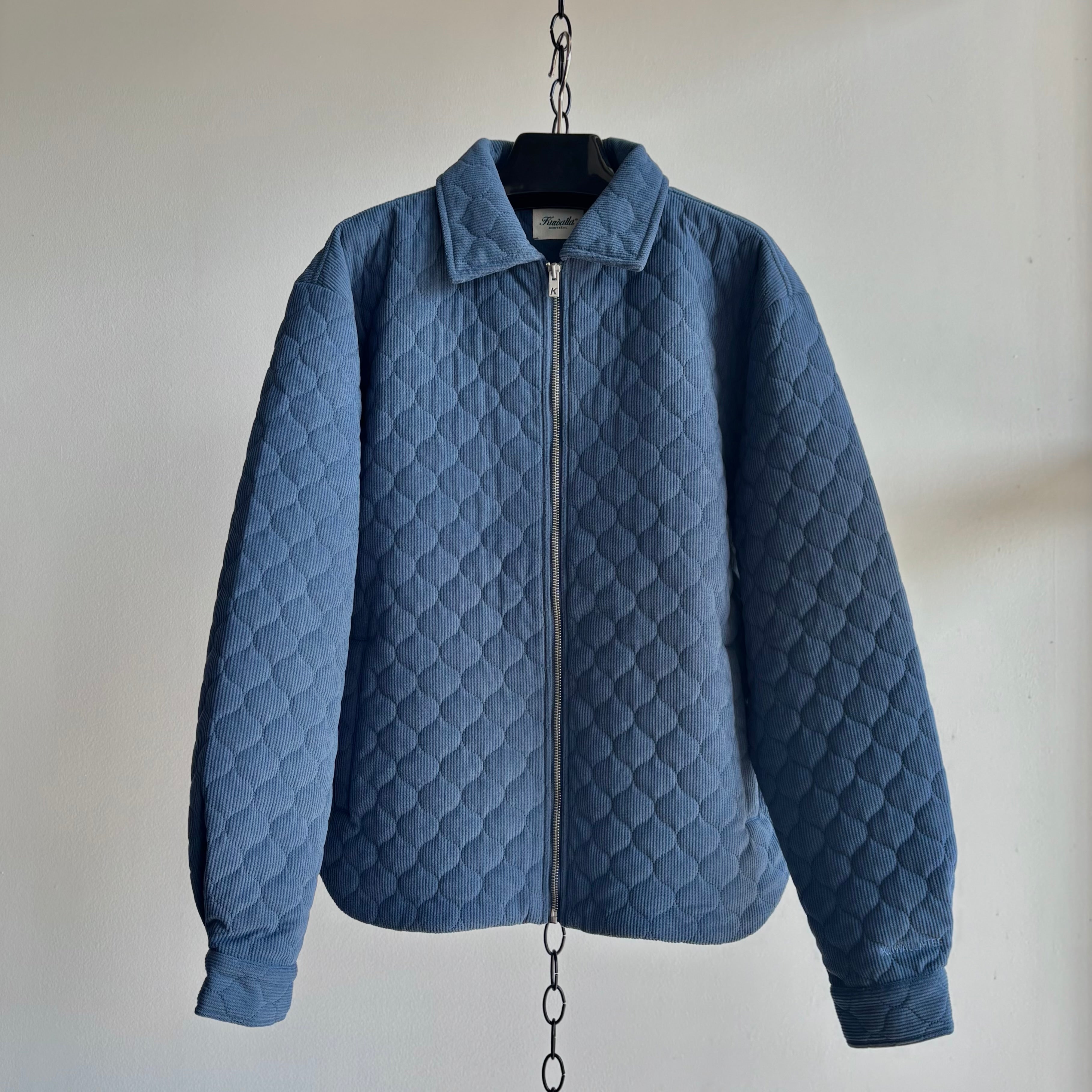 Quilted Cord Shacket in Blue