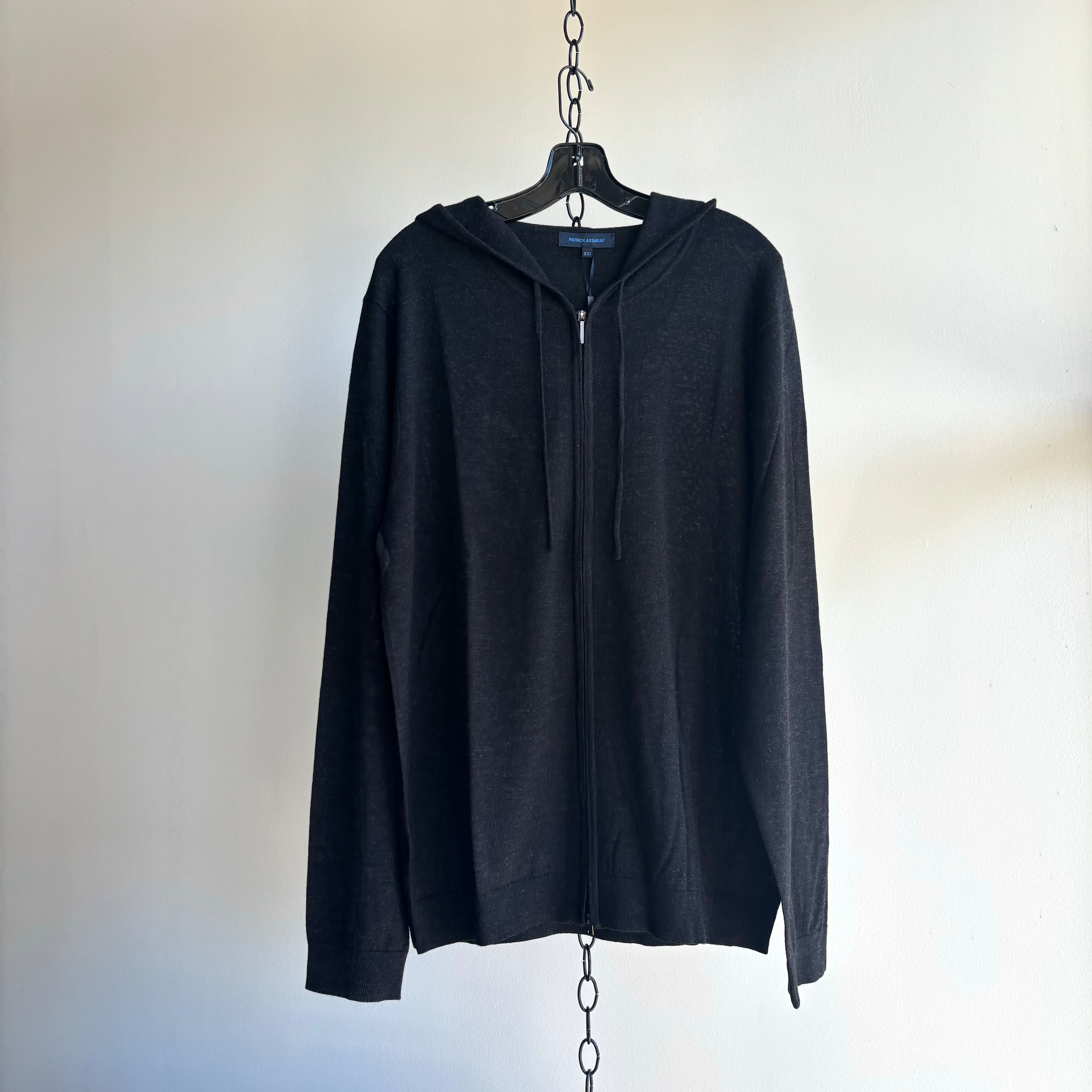 Extra-Fine Merino Full Zip Hoodie in Granite