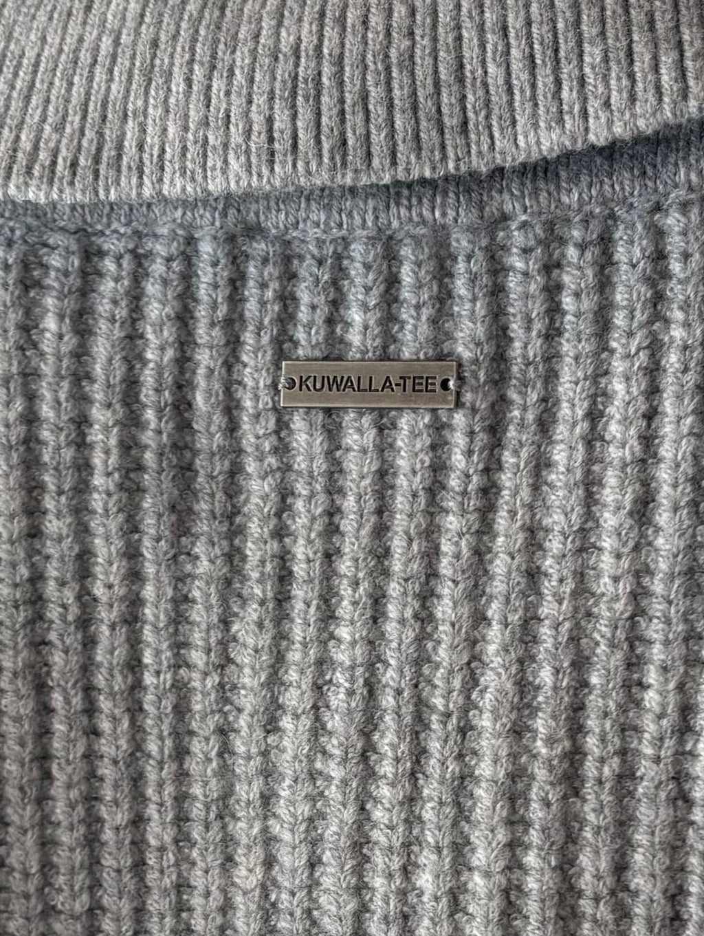 Knitted LS Polo in Grey