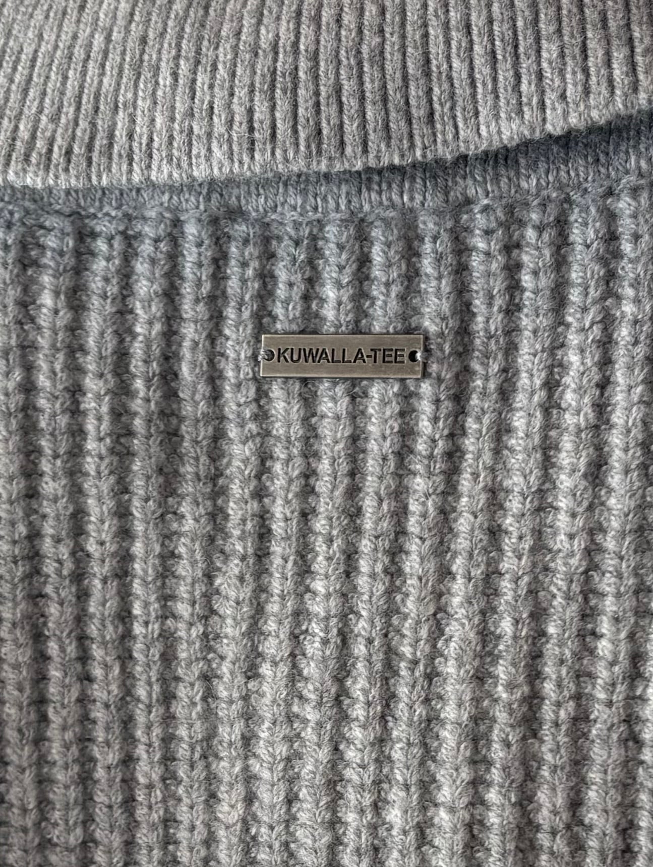 Knitted LS Polo in Grey