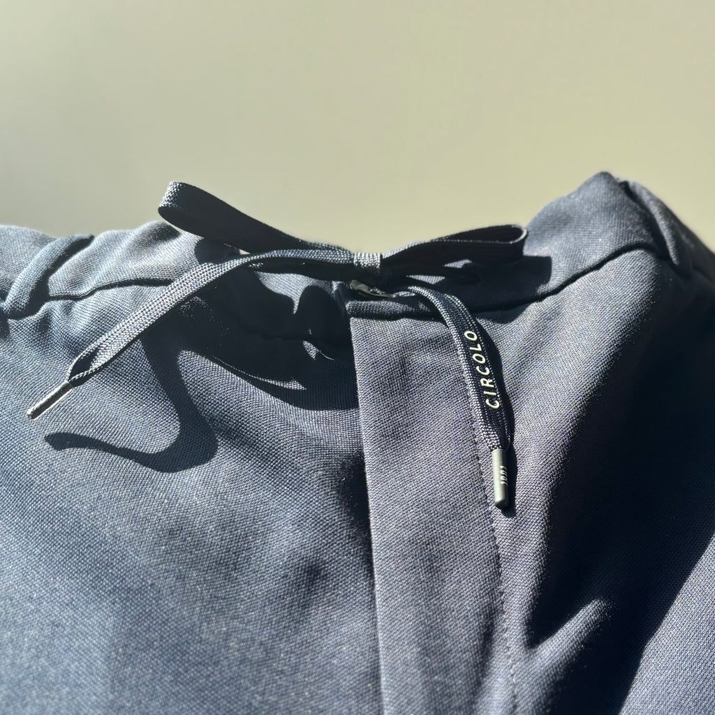 Piquet Stretch Trousers in Navy