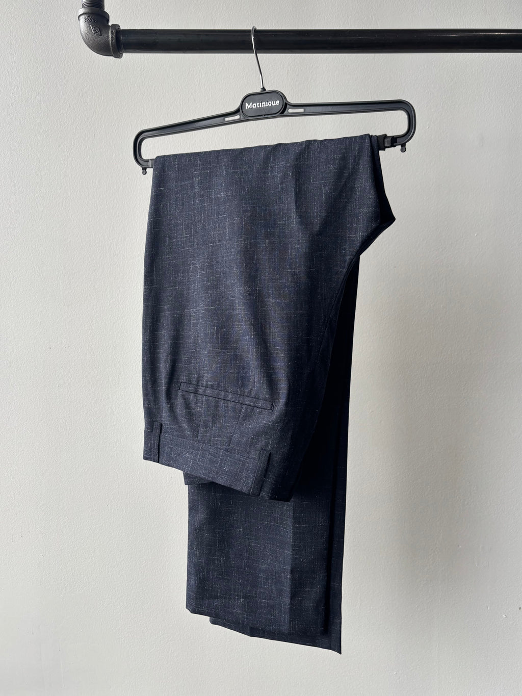 Maweller Pleat Pant in Dark Navy Melange