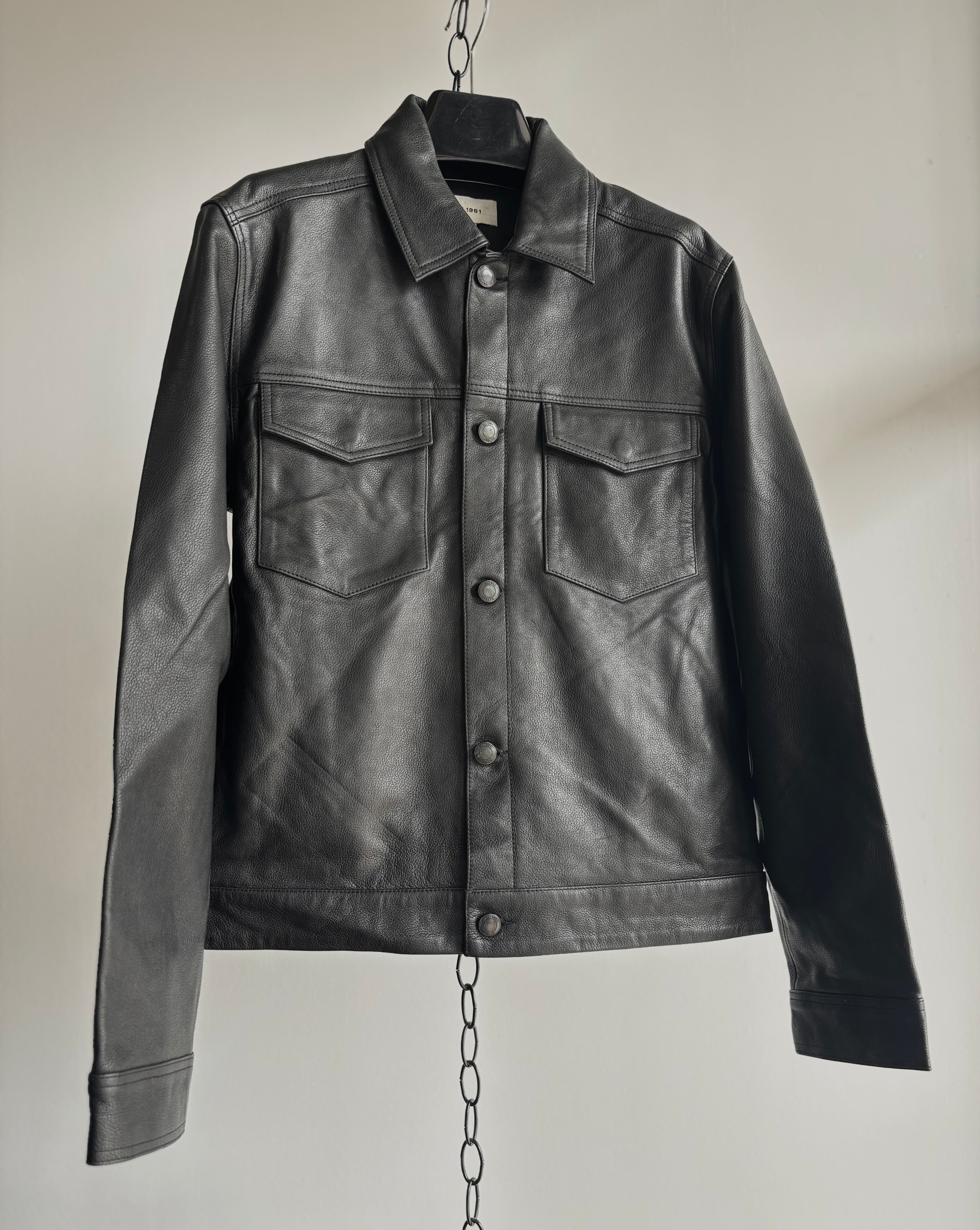 Vaughn Leather Jacket in Obsidian