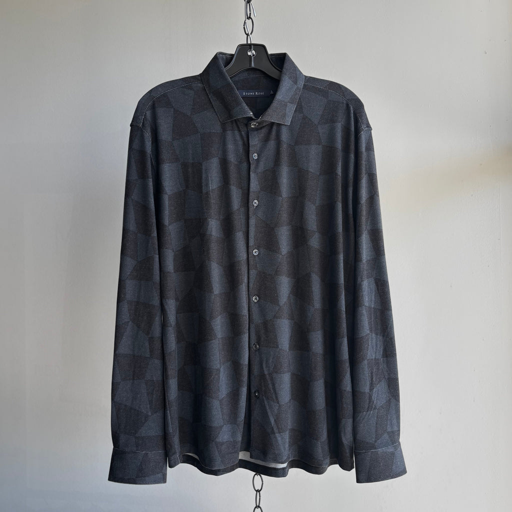 Long Sleeve Knit in Warped Checkerboard