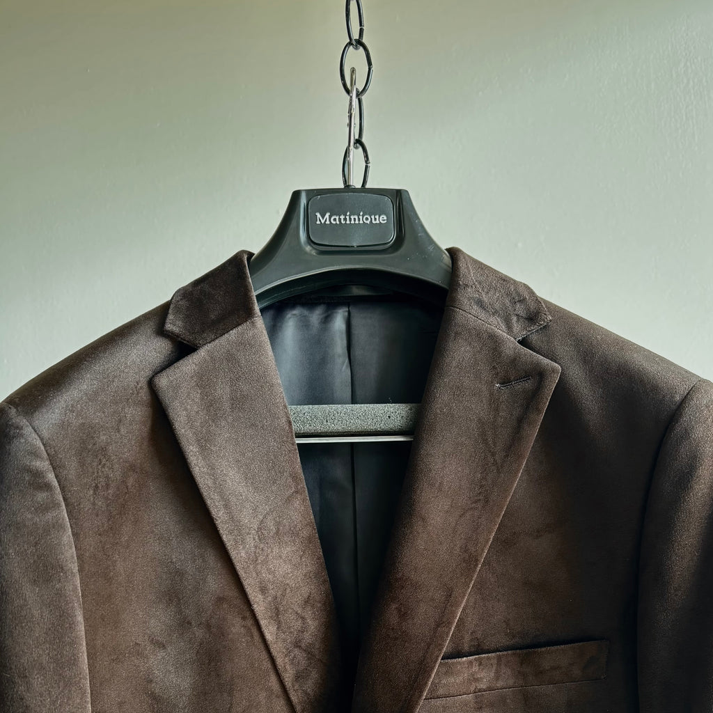 MAgeorge F Velvet Blazer in Ganache