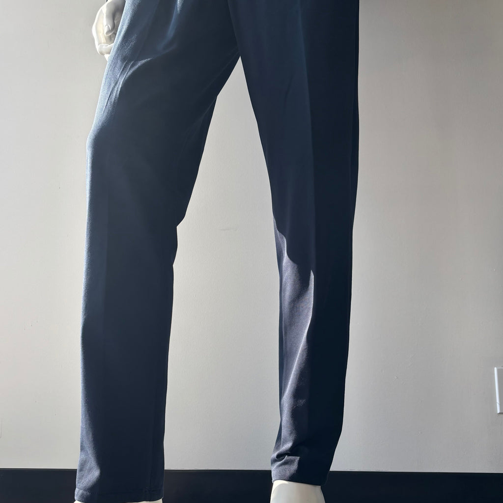 Piquet Stretch Trousers in Navy