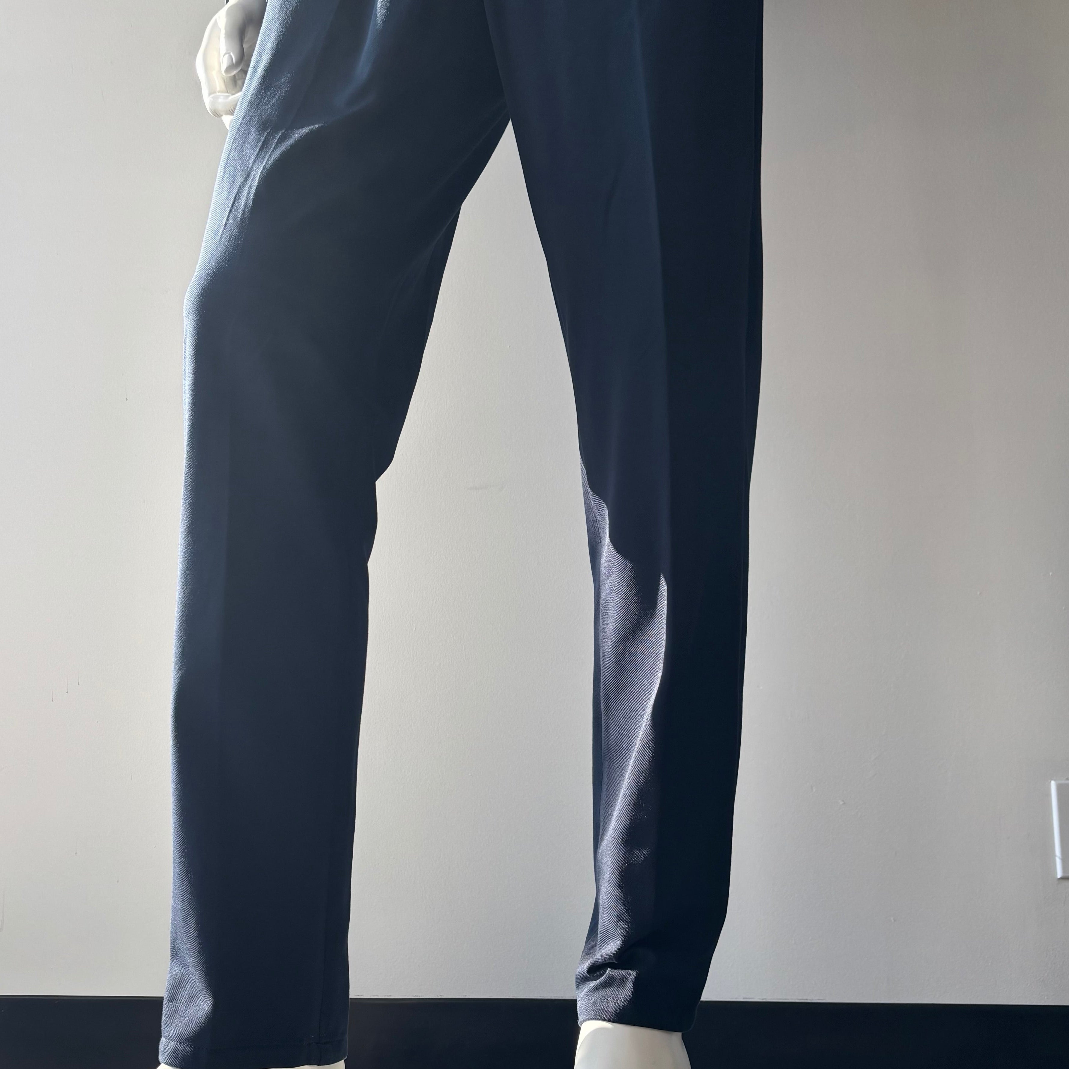 Piquet Stretch Trousers in Navy