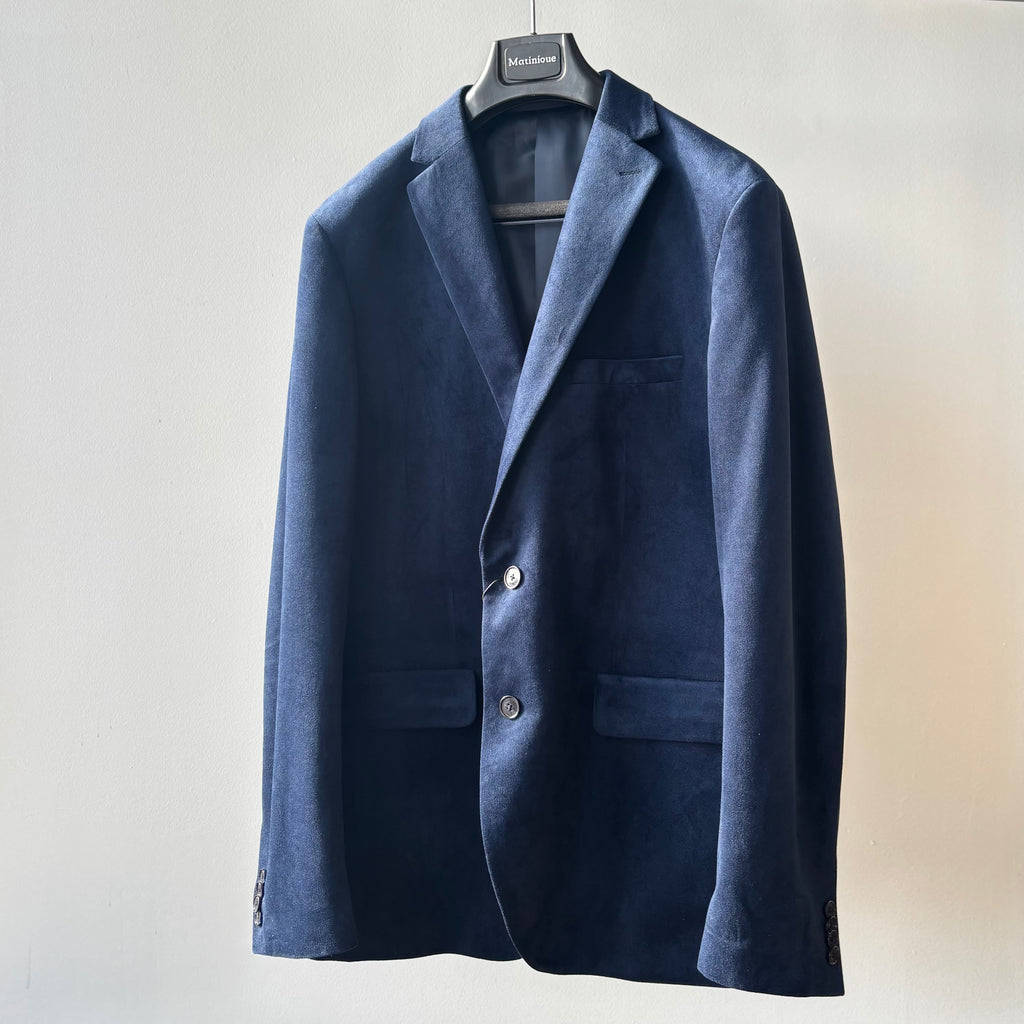 MaGeorge Velvet Blazer in Dark Midnight