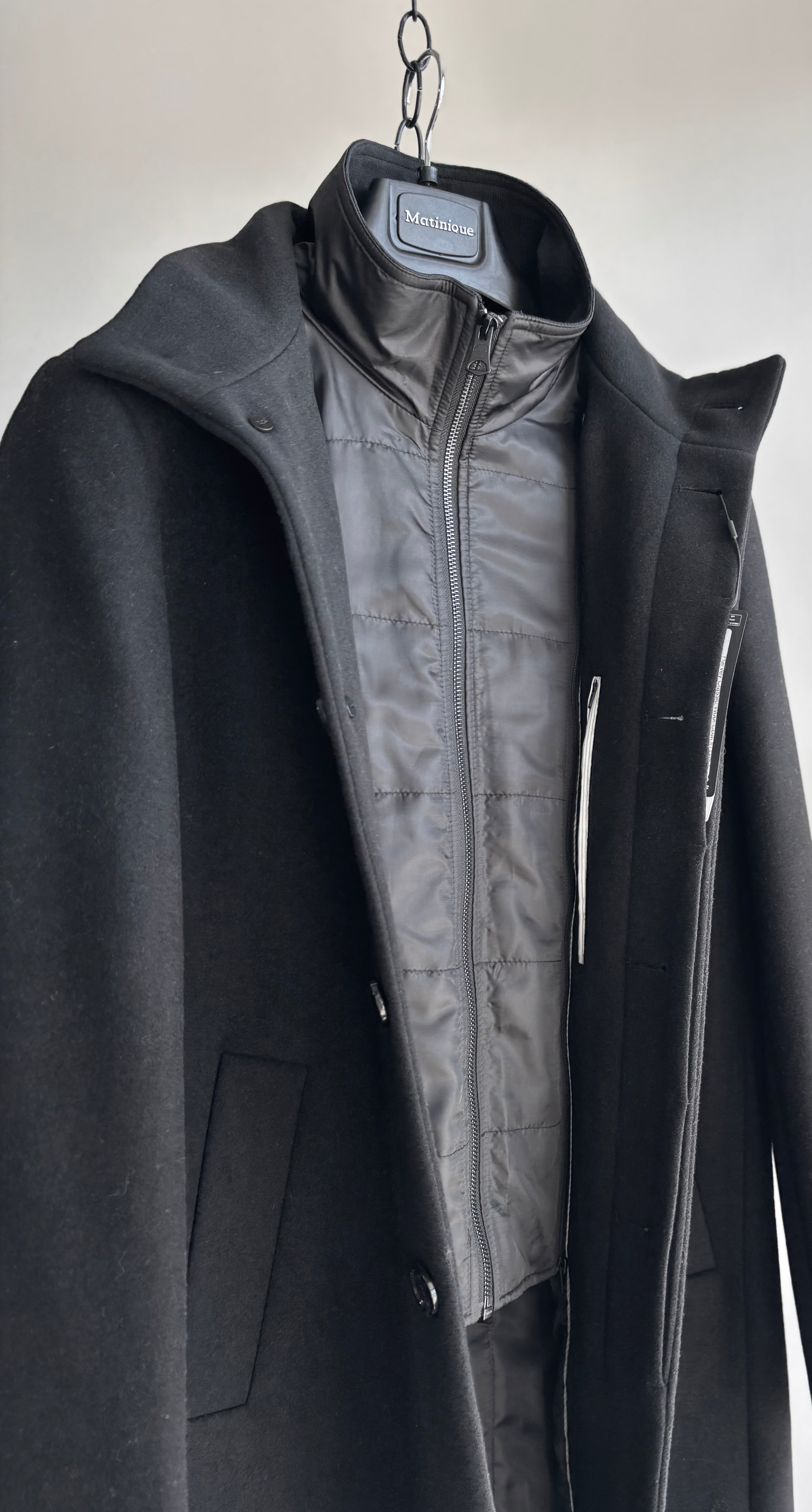 Harvey Classic Wool Coat in Black