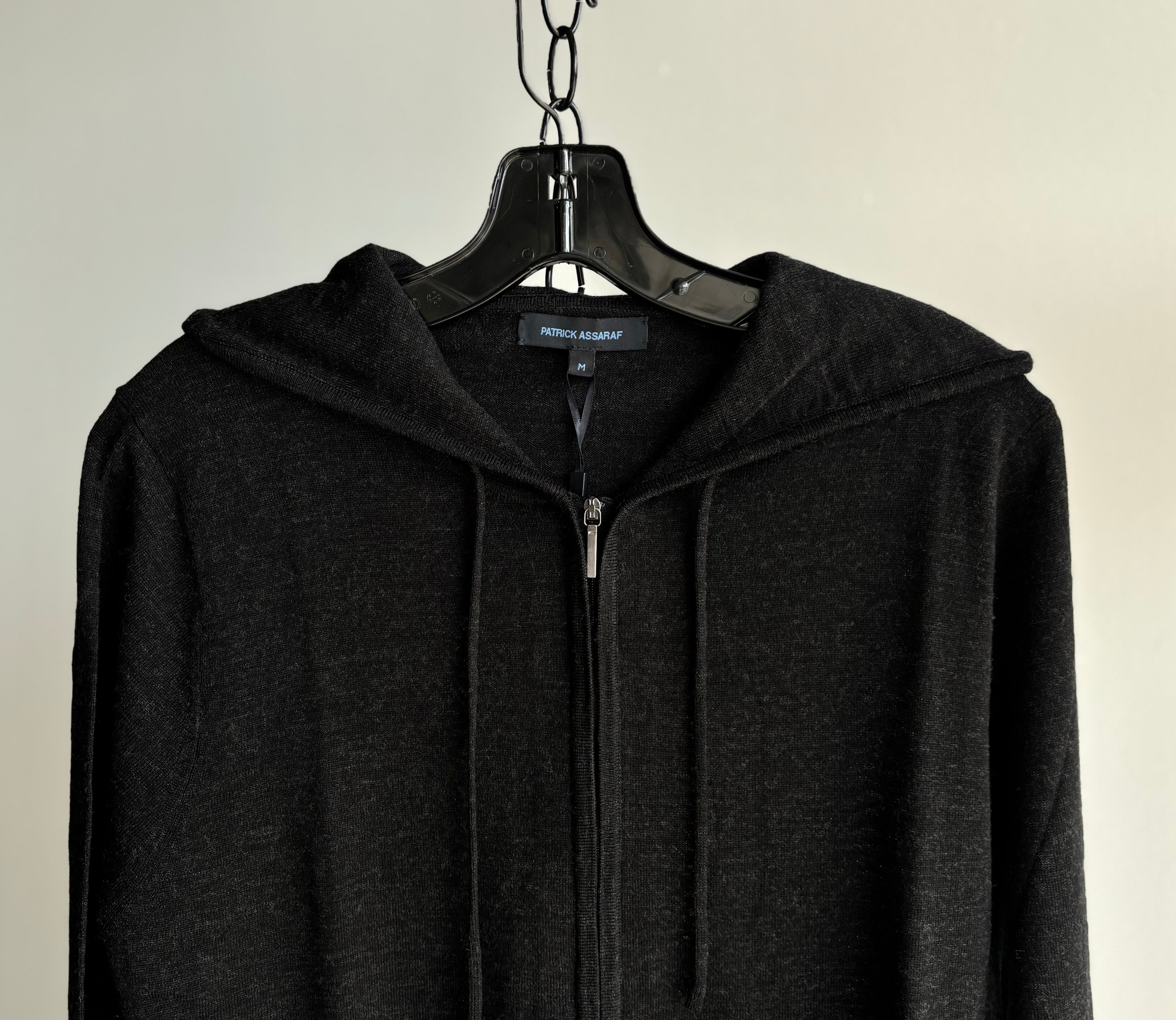 Extra-Fine Merino Full Zip Hoodie in Granite