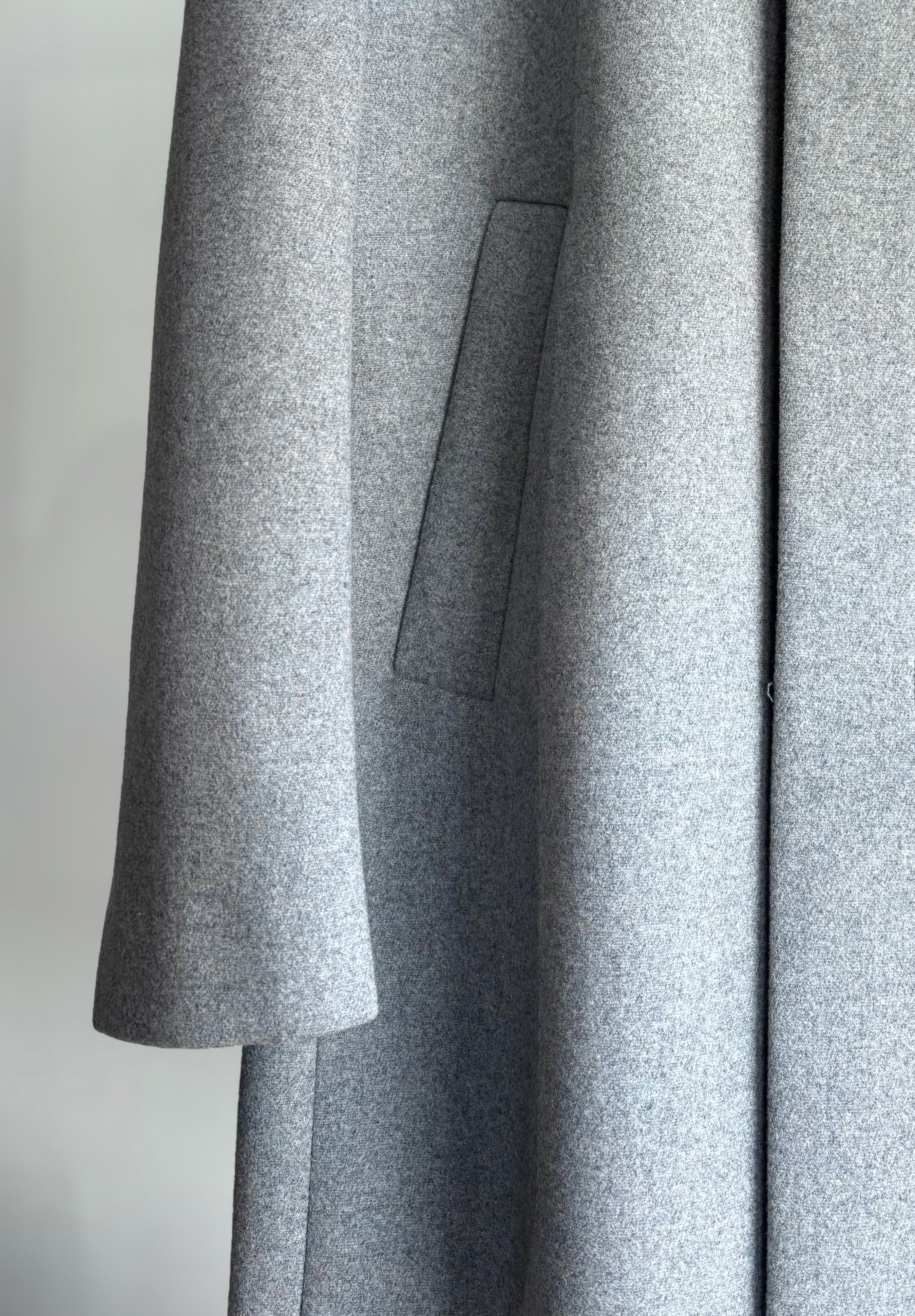 Harvey N Classic Wool Coat in Light Grey