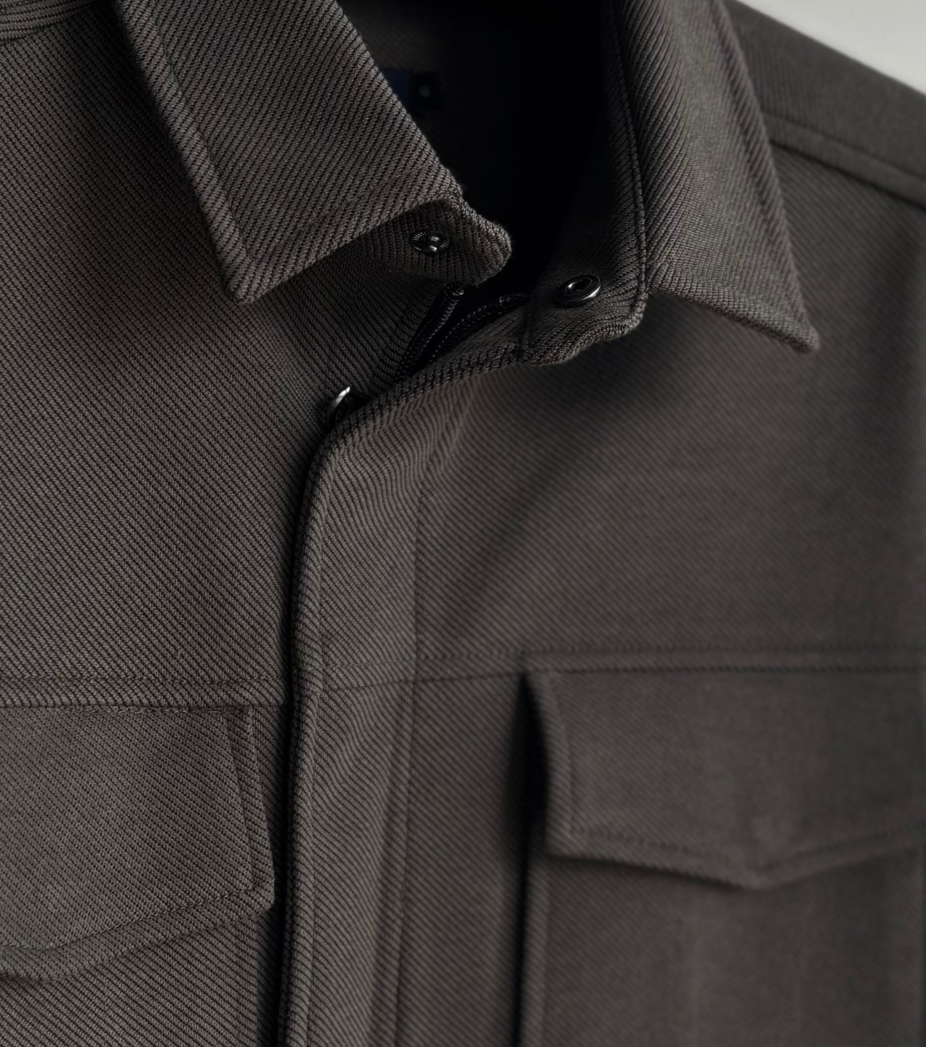 Twill Knit Jacket in Dark Green