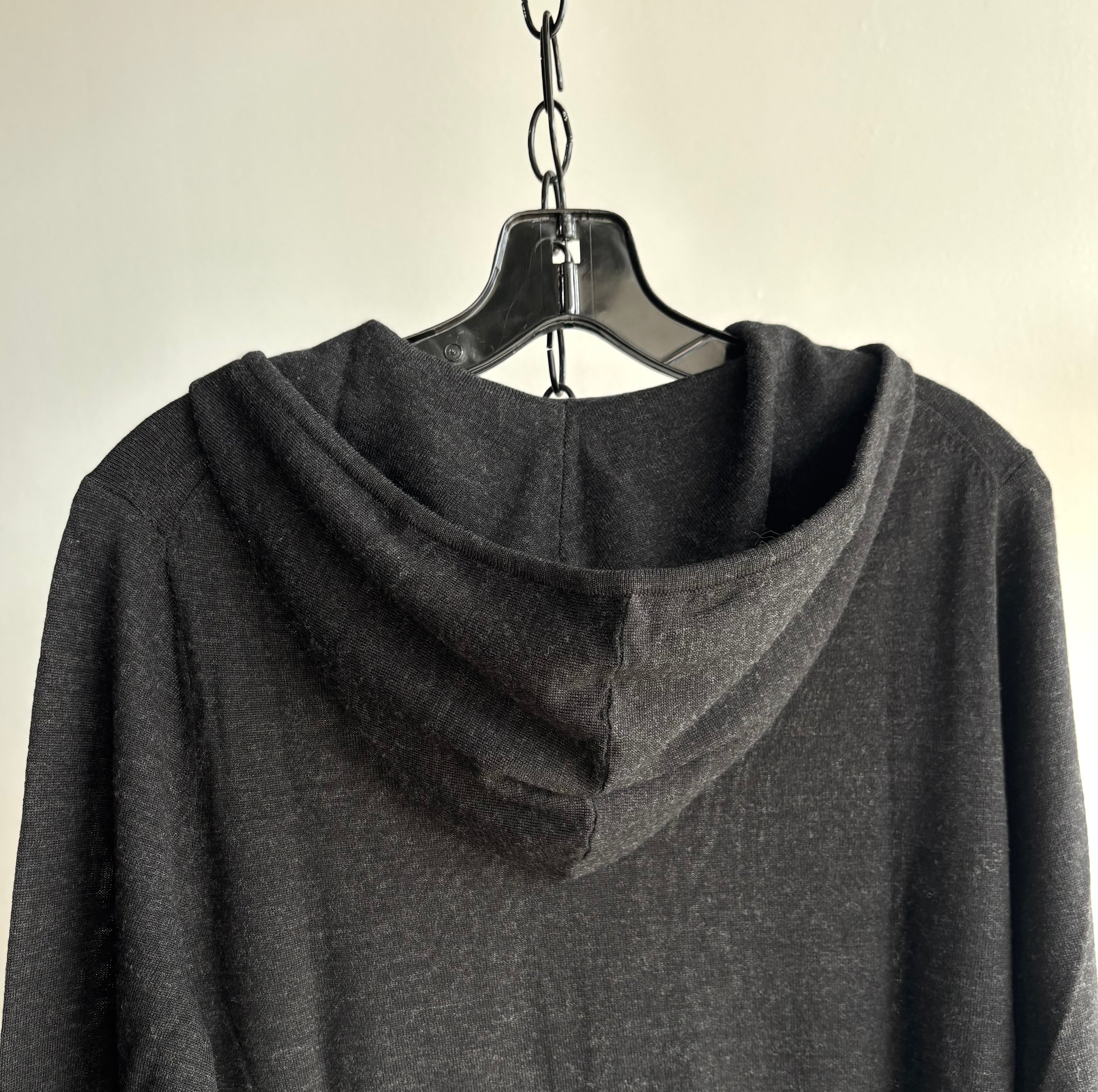 Extra-Fine Merino Full Zip Hoodie in Granite