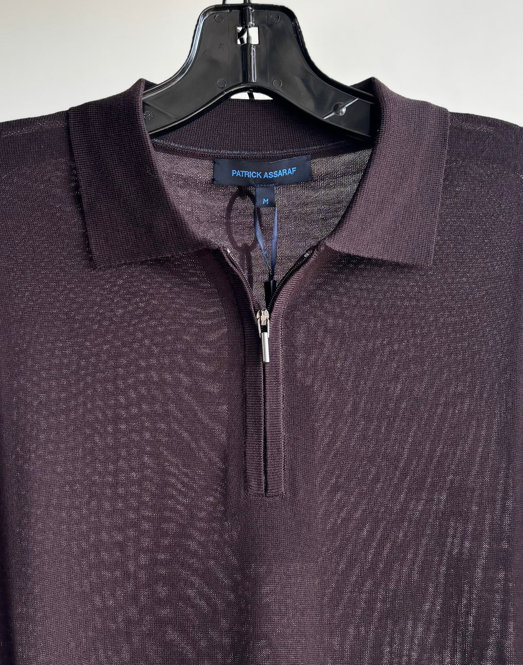 Merino 1/4 Zip Polo in Walnut