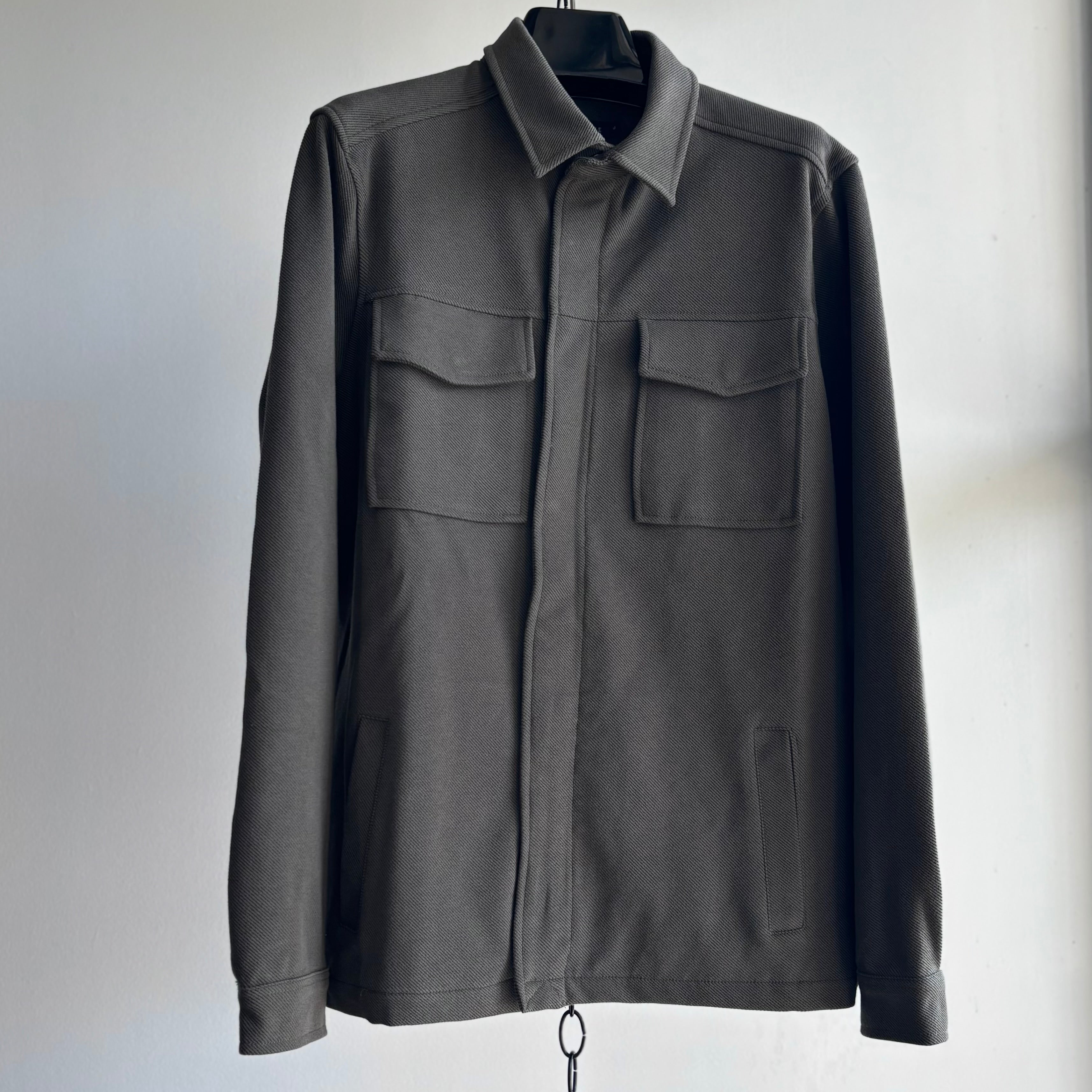 Twill Knit Jacket in Dark Green