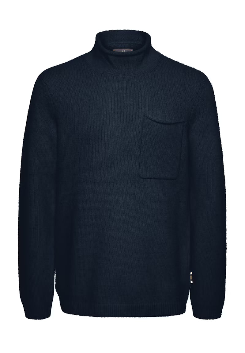 MArelaxroll Heritage Wool Sweater in Navy
