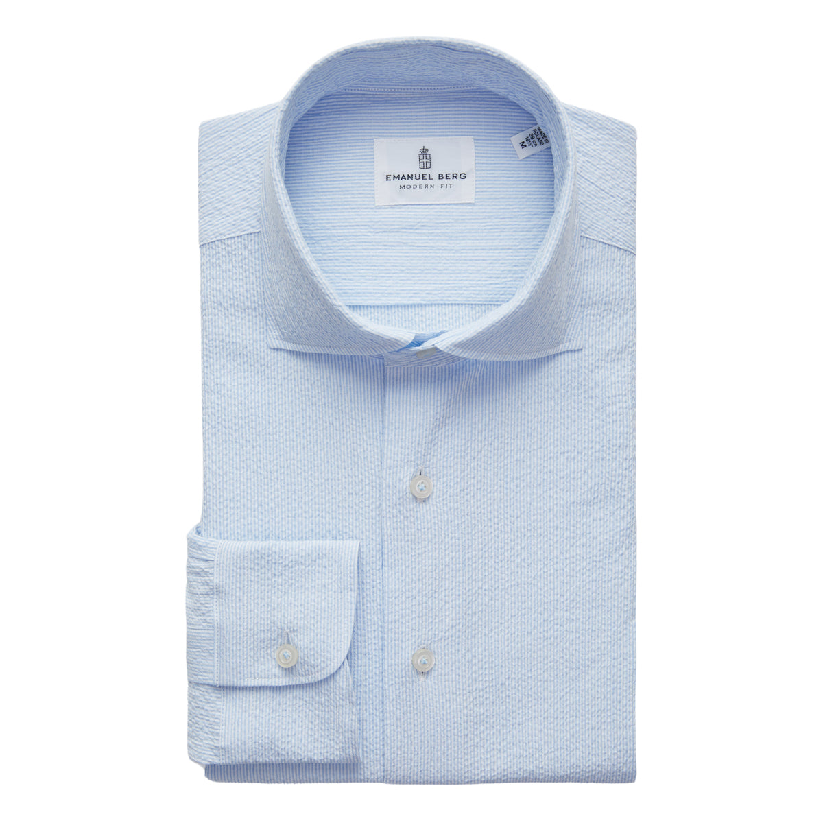 Textured Seersucker Shirt in Light Blue