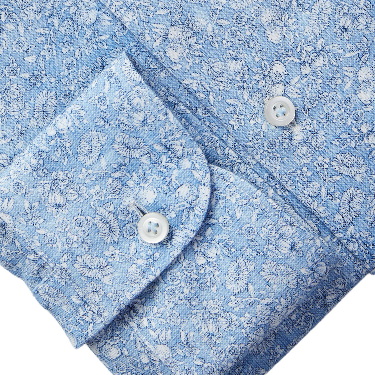 Jersey Stretch Dress Shirt in Blue Floral