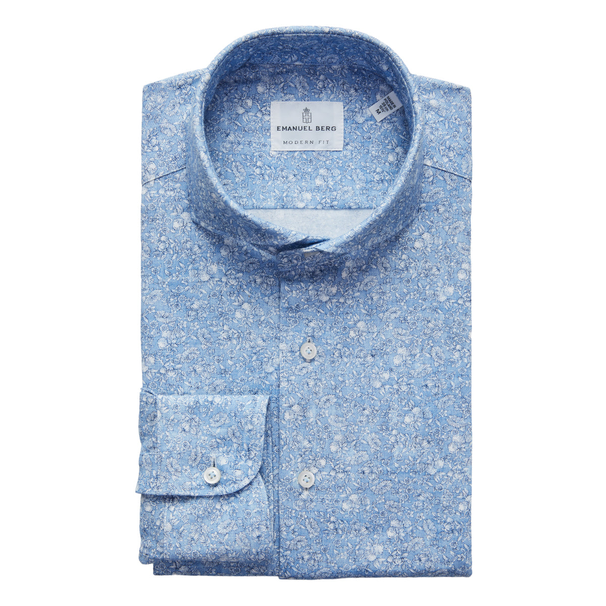 Jersey Stretch Dress Shirt in Blue Floral