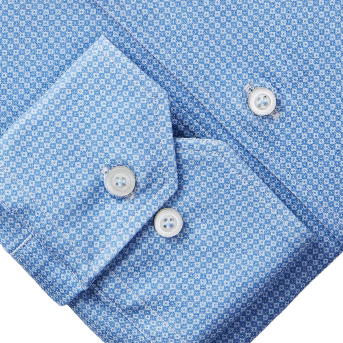 4-Flex Dress Shirt in Light Blue Geometric